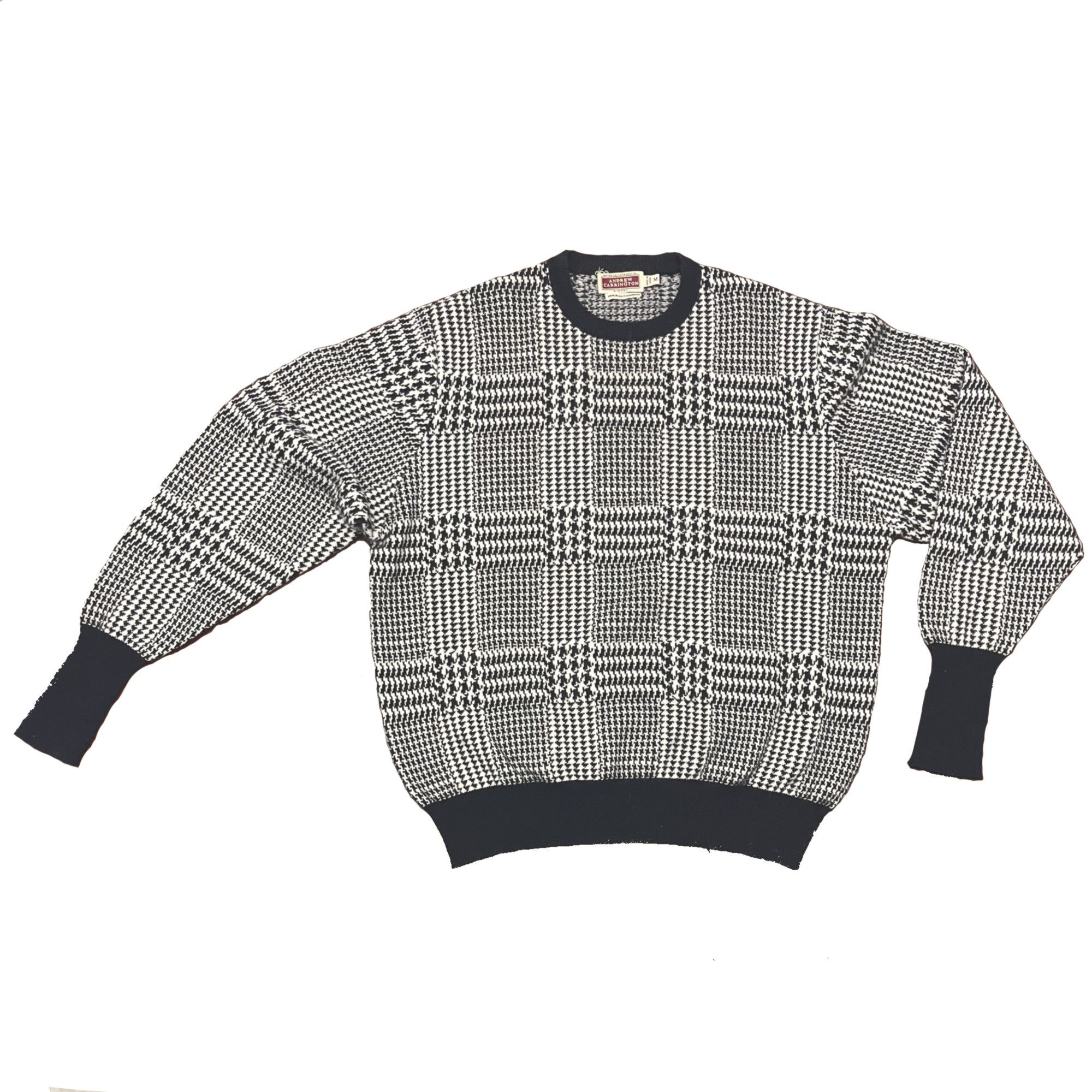 Vintage 100% Cashmere Houndstooth Sweater Size US M / EU 48-50 / 2 - 1 Thumbnail