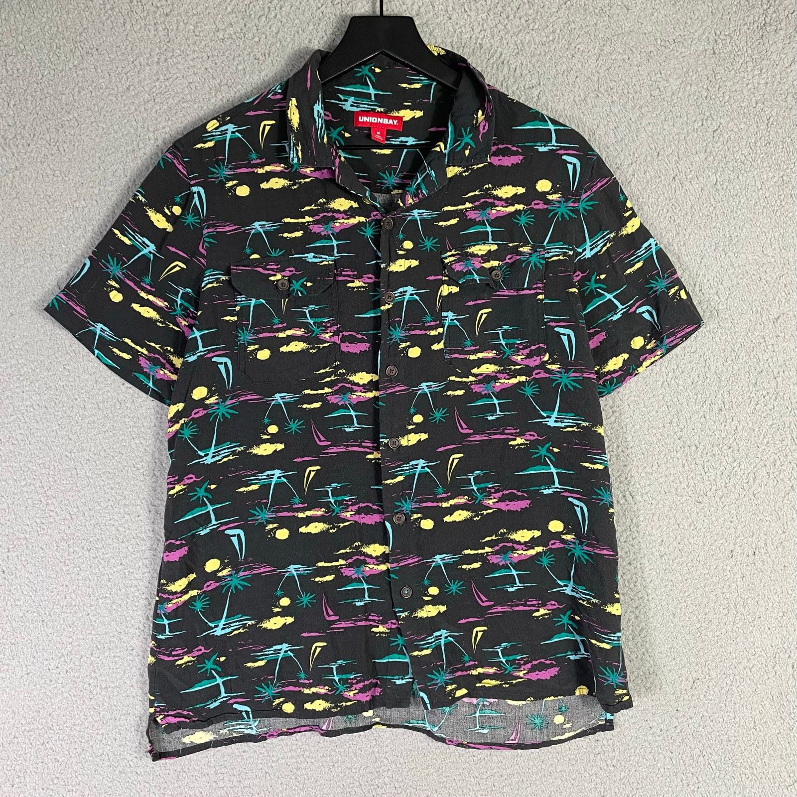 UNIONBAY Unionbay Tropical Print Short Sleeve Shirt Rayon Medium Size US M / EU 48-50 / 2 - 1 Thumbnail