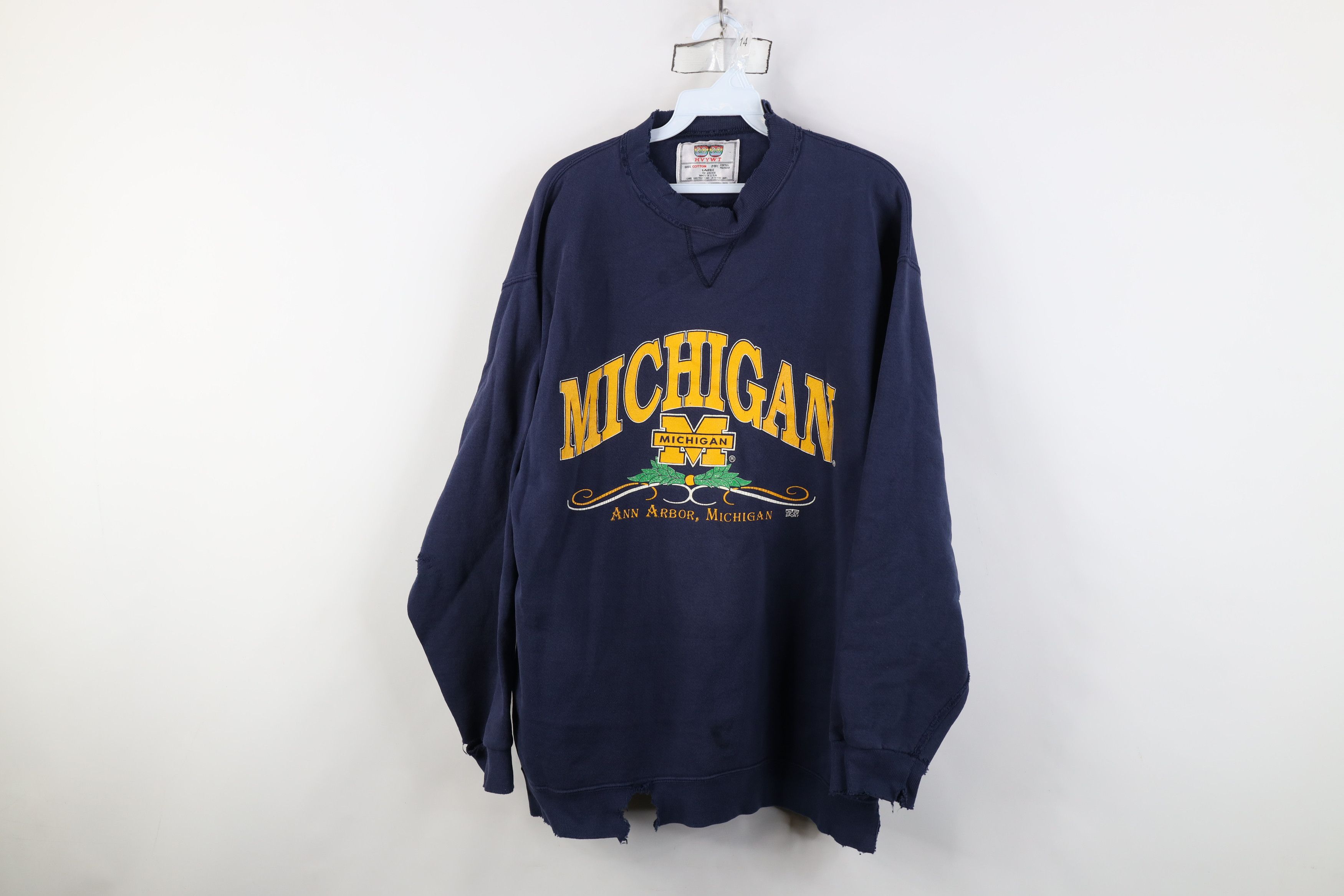 Vintage Vintage 90s University of Michigan Crewneck Sweatshirt USA Size US L / EU 52-54 / 3 - 1 Thumbnail