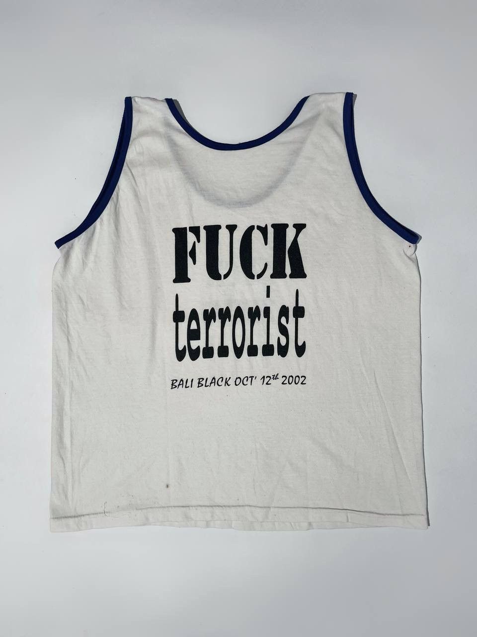Vintage Vintage Fuck Terrorist Bali Black Oct 2002 Tanktop Size US M / EU 48-50 / 2 - 2 Thumbnail