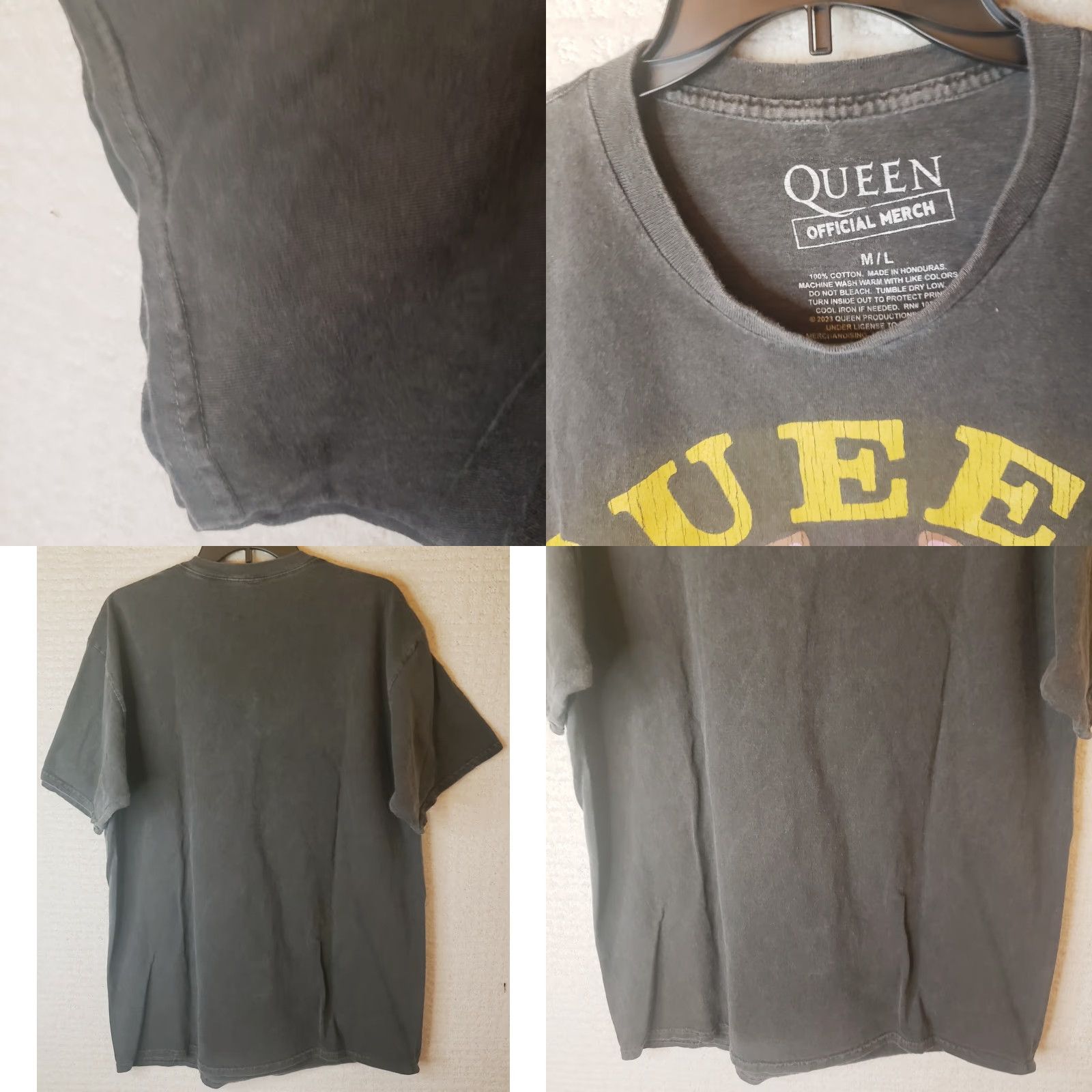Vintage VINTAGE Queen Tour 75 Official Merch Mens T-Shirt M/L Black Cotton Jersey Short Sleeve Round Neck Logo 75 Queen Band Tour Boys/Girls Mens Size US M / EU 48-50 / 2 - 8 Thumbnail