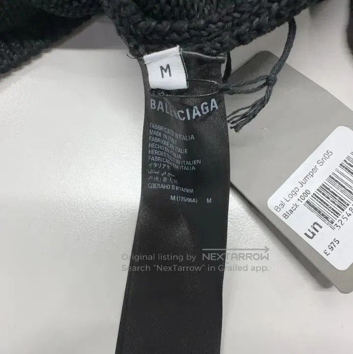 Balenciaga Balenciaga Black Embroidered Logo Long Sleeve Sweater. Size US M / EU 48-50 / 2 - 6 Thumbnail