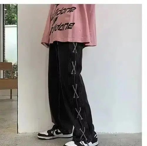 Japanese Brand Cross Ribbon Men's Baggy Denim Pants Size US 30 / EU 46 - 3 Thumbnail