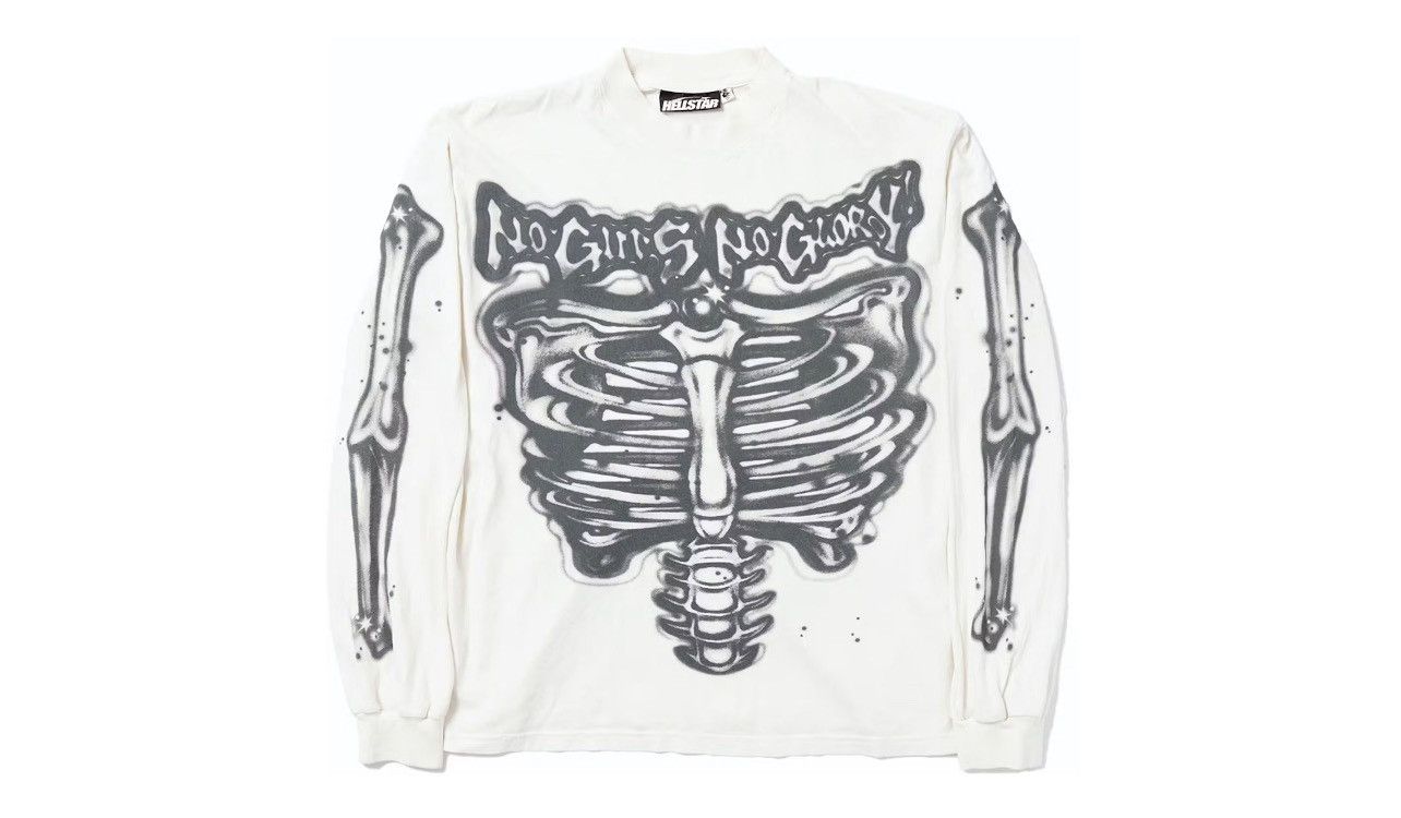HELLSTAR HELLSTAR Airbrushed Bones Longsleeve White Size US XL / EU 56 / 4 - 2 Thumbnail