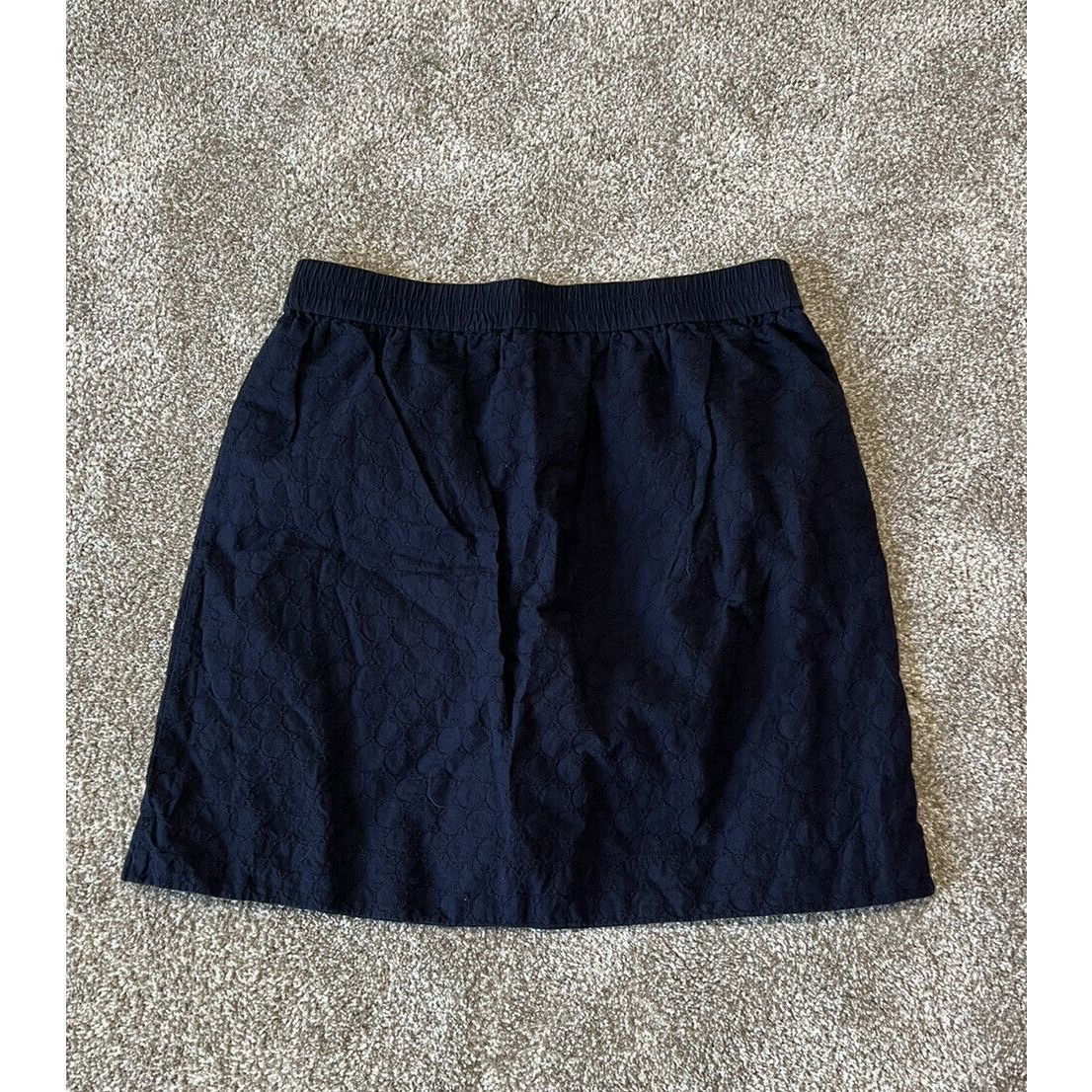 Other Talbots Women Skirt Black Cotton Embroidered Elastic Waist s Size 30" / US 8 / IT 44 - 2 Thumbnail