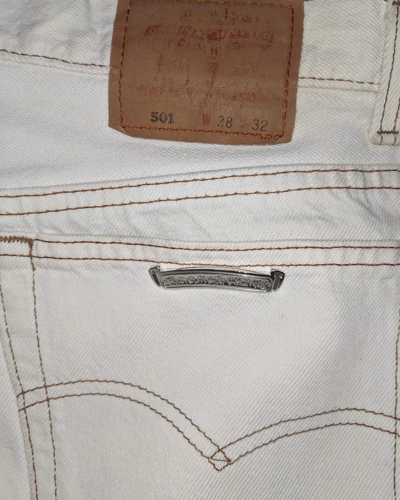 Chrome Hearts × Matty Boy Chrome Hearts Matty Boy 1/1 Custom Painted Cross Patch Jeans Size US 36 / EU 52 - 15 Thumbnail