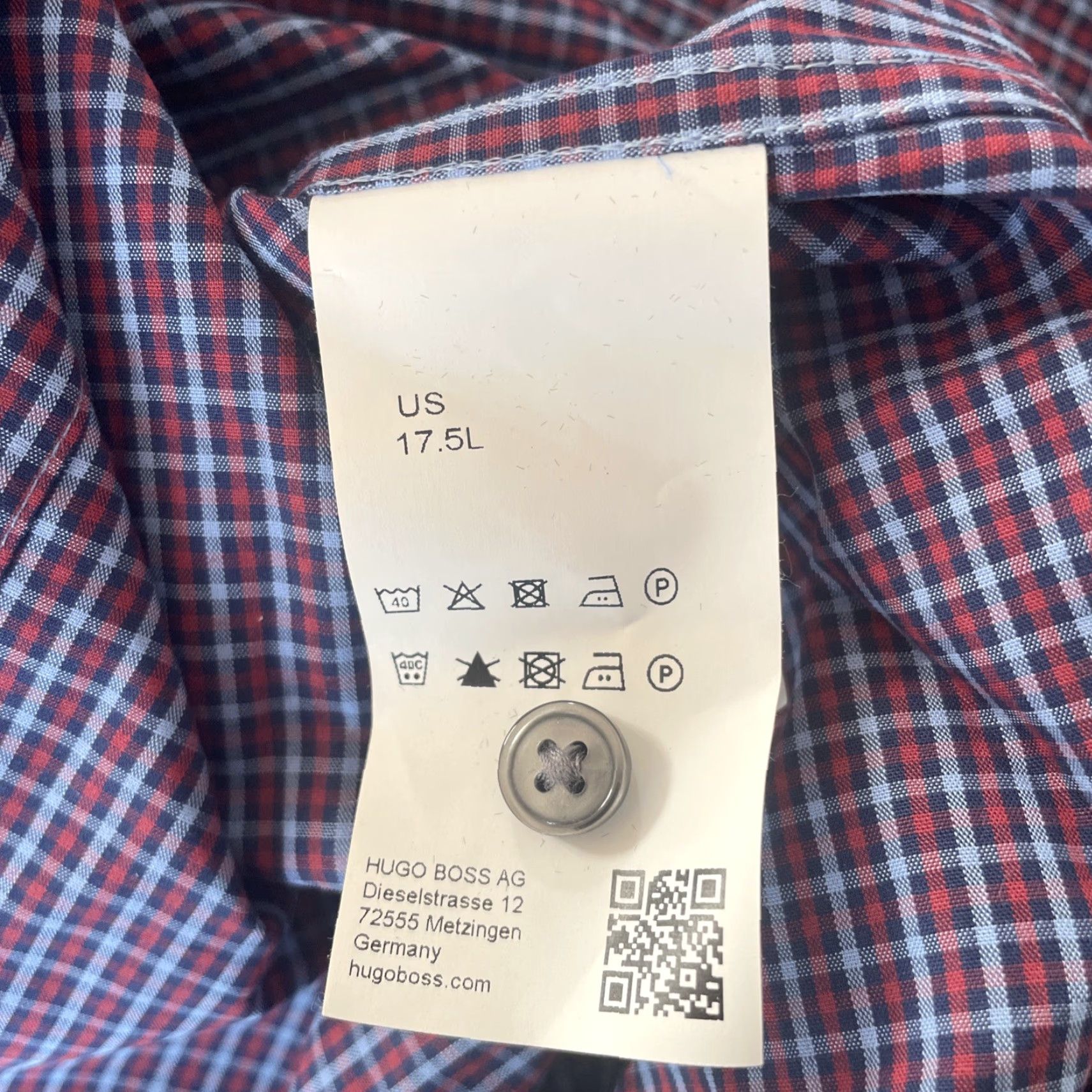 Hugo Boss HUGO BOSS Dress Shirt Mens 17.5 34/35 Plaid Long Sleeve Mulitcolor Sh s? Size 48R - 5 Thumbnail