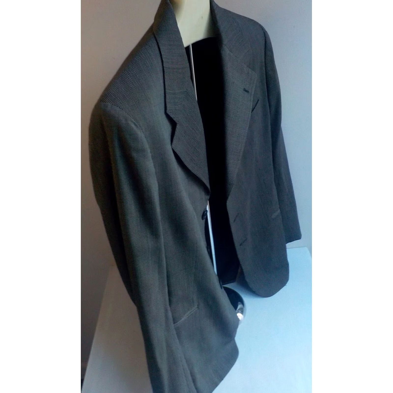 Vintage VINTAGE Ralph Lauren Blue Label 2 PC Pants Suit Wool Black/Ivory Size 4 Womens USA 100% Wool Pleated Front 2 Piece Suit Size 27" / US 4 / IT 40 - 3 Thumbnail