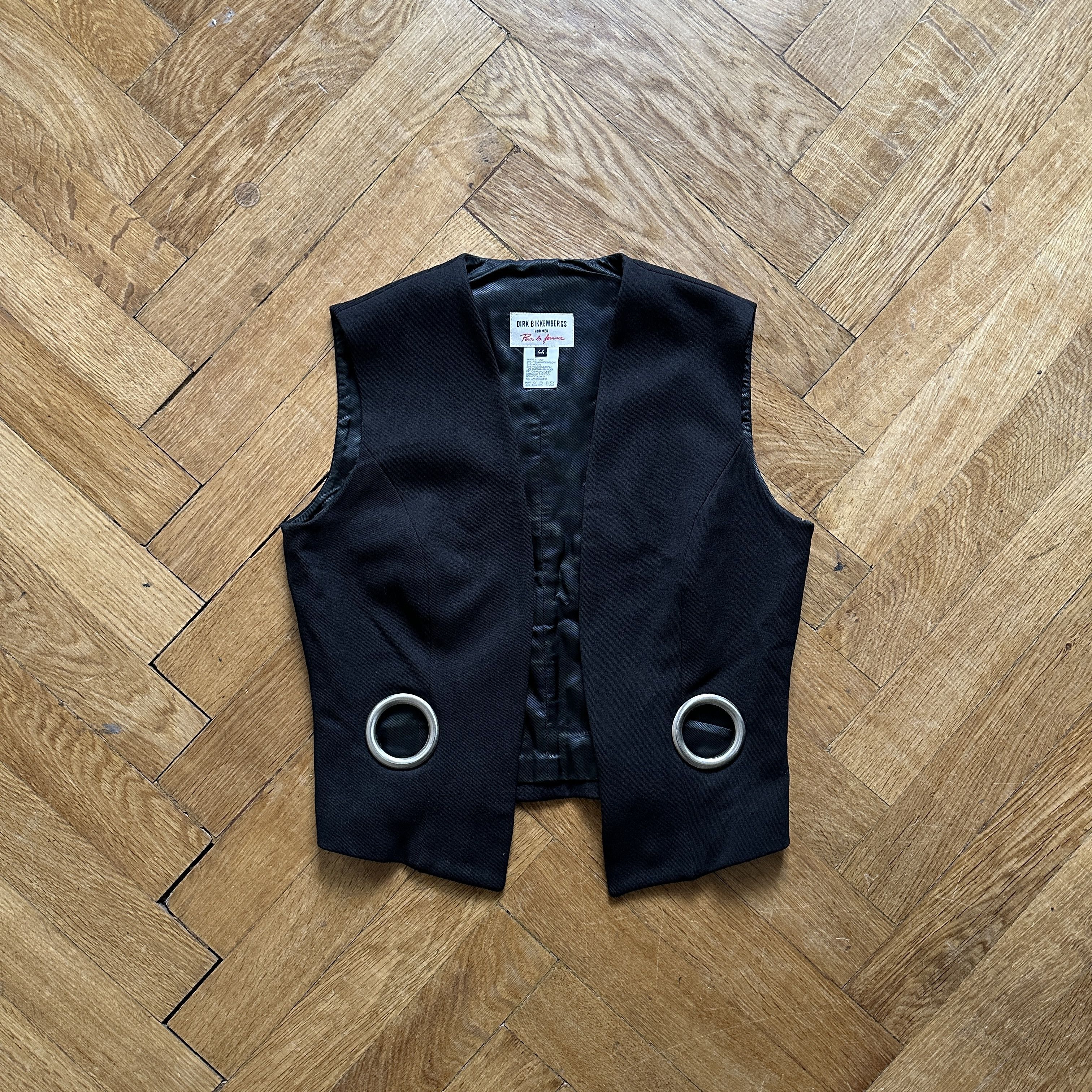 Dirk Bikkembergs 1996 Homme Pour La Femme Metal Ring Vest Size M / US 6-8 / IT 42-44 - 1 Thumbnail