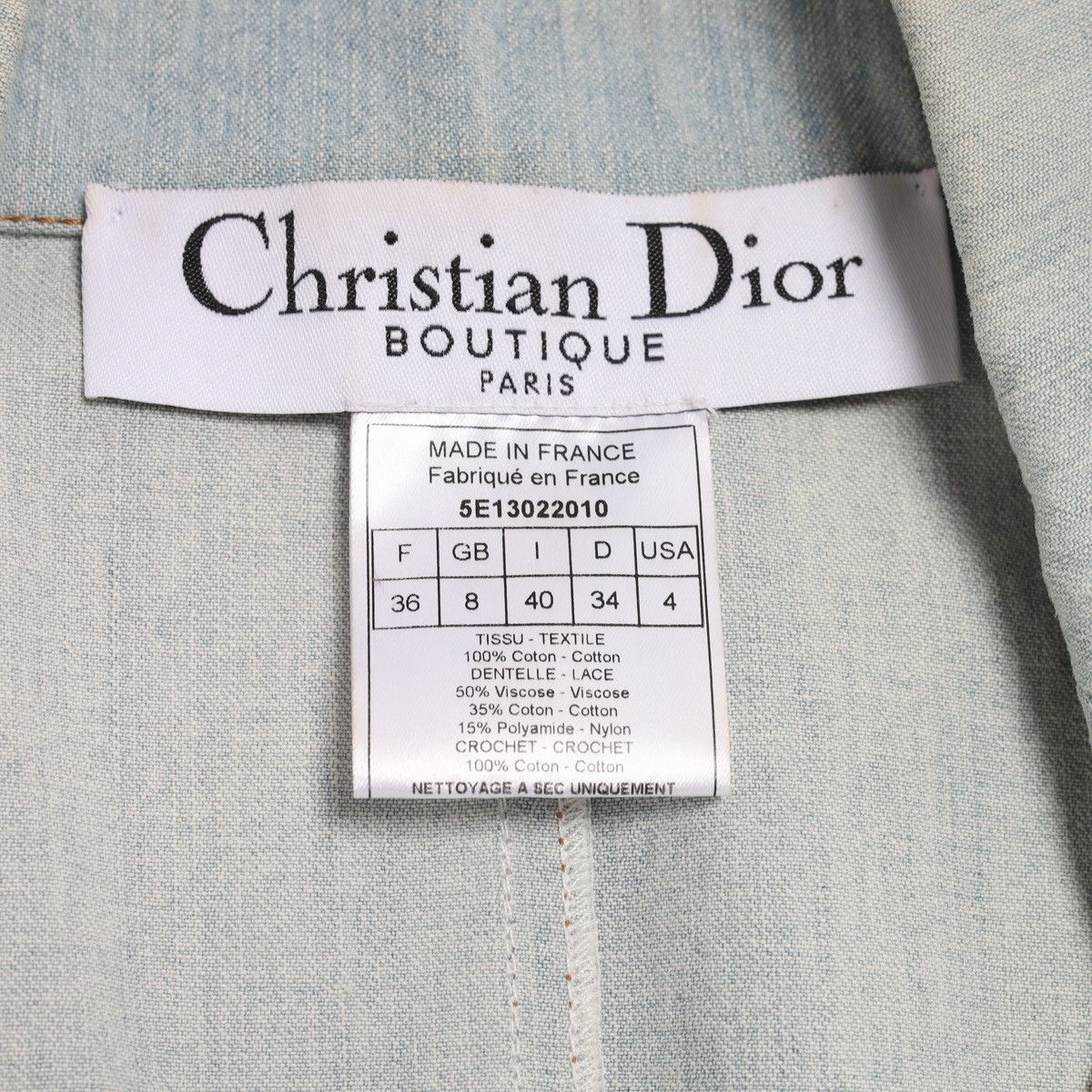 Dior Christian Dior by Galliano 2005 Lace Crochet Jacket Denim Size S / US 4 / IT 40 - 16 Thumbnail