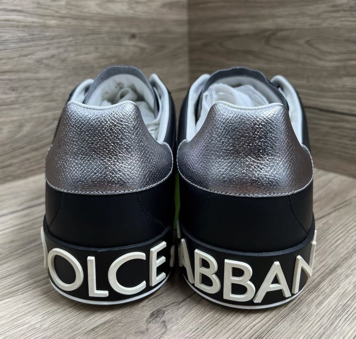 Dolce & Gabbana Dolce & Gabbana Black White Silver-Tail Sneakers J41 Size US 9.5 / EU 42-43 - 5 Thumbnail