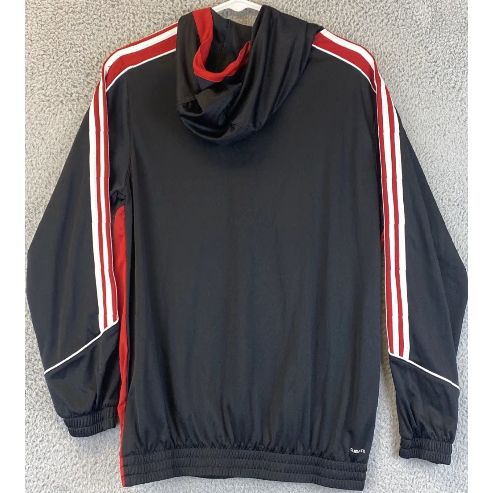 Adidas adidas Men Jacket ClimaLite Black 3 Stripe Sleeve Zip Front Pockets XL / 69-7 Size US XL / EU 56 / 4 - 7 Thumbnail