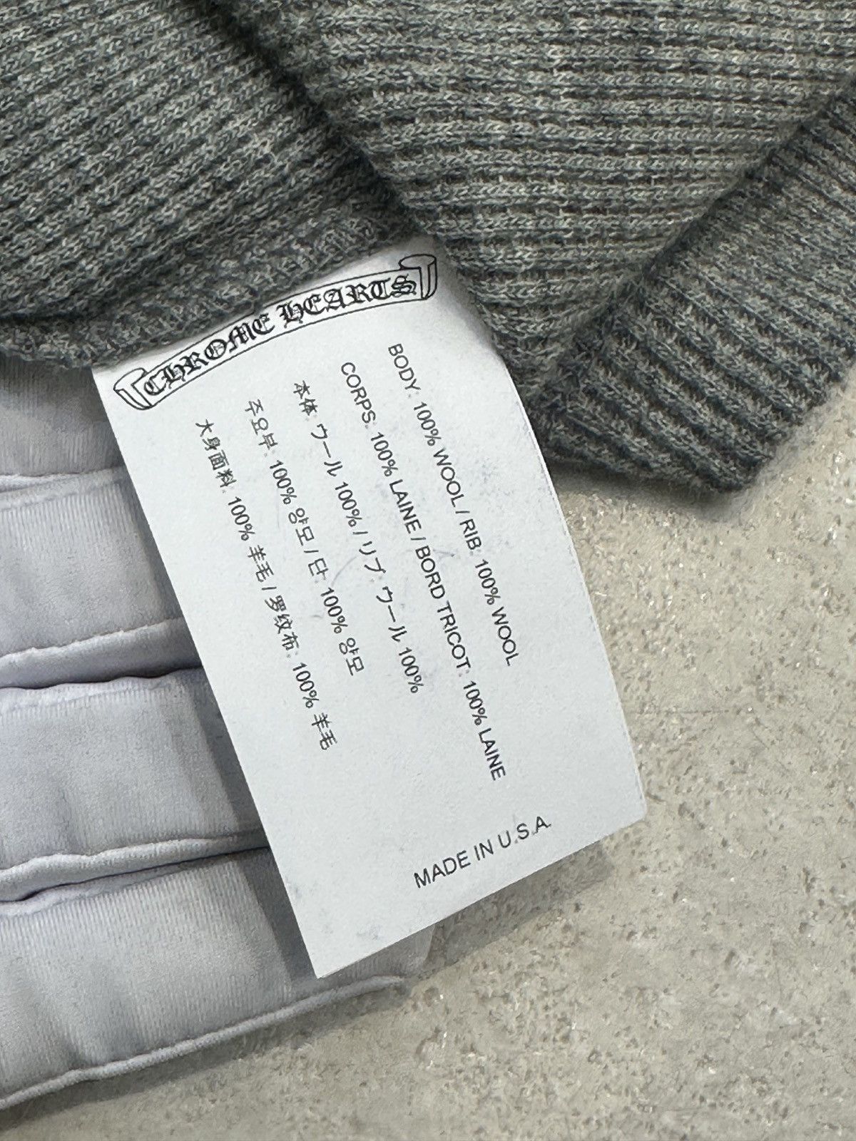 Chrome Hearts CHROME HEARTS CH WOOL THERMAL LONG T-SHIRT GRAY Size US S / EU 44-46 / 1 - 8 Thumbnail