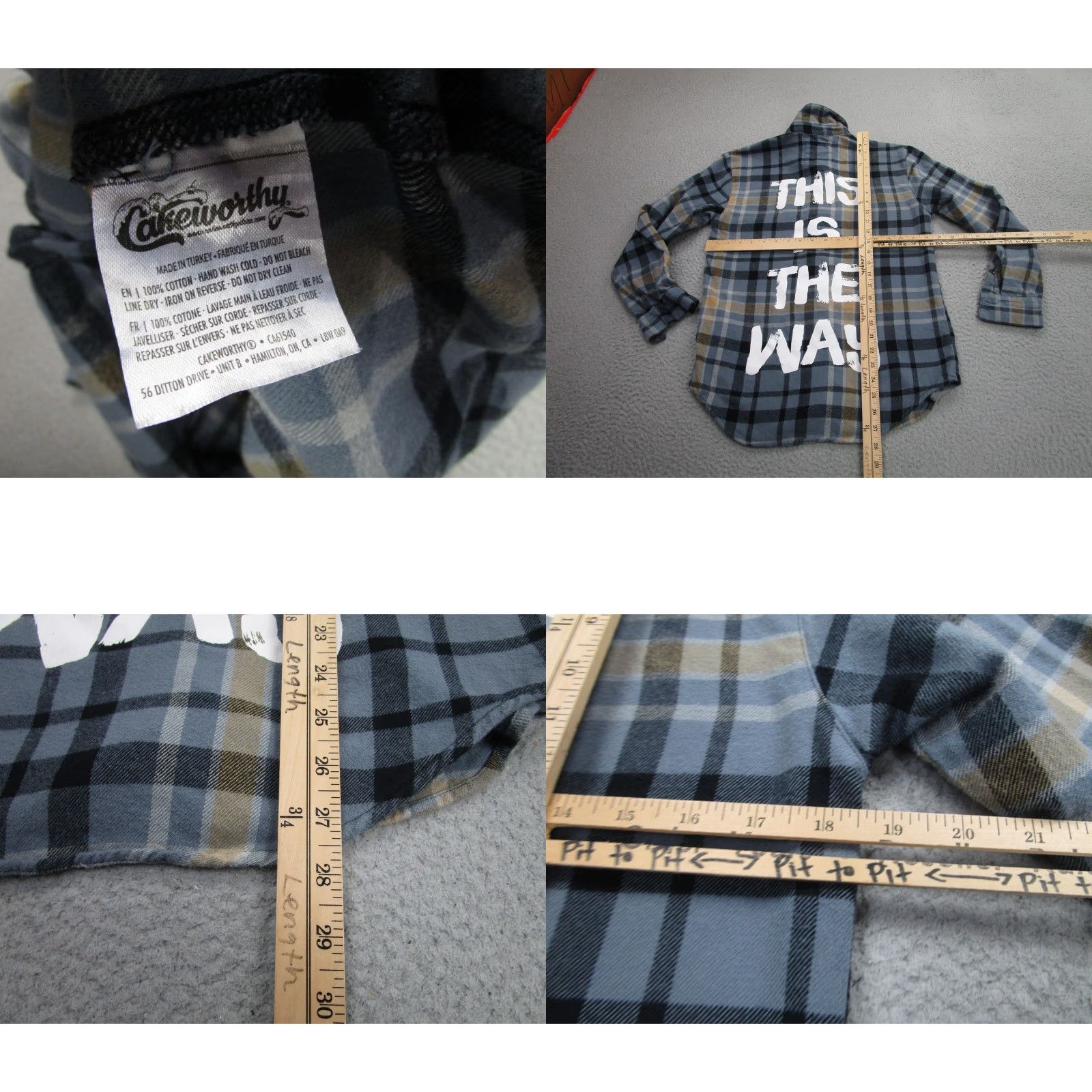 Disney Star Wars Shirt Mens Medium Blue Plaid Cakeworthy This Is The Way Flannel Shirt Size US M / EU 48-50 / 2 - 8 Thumbnail