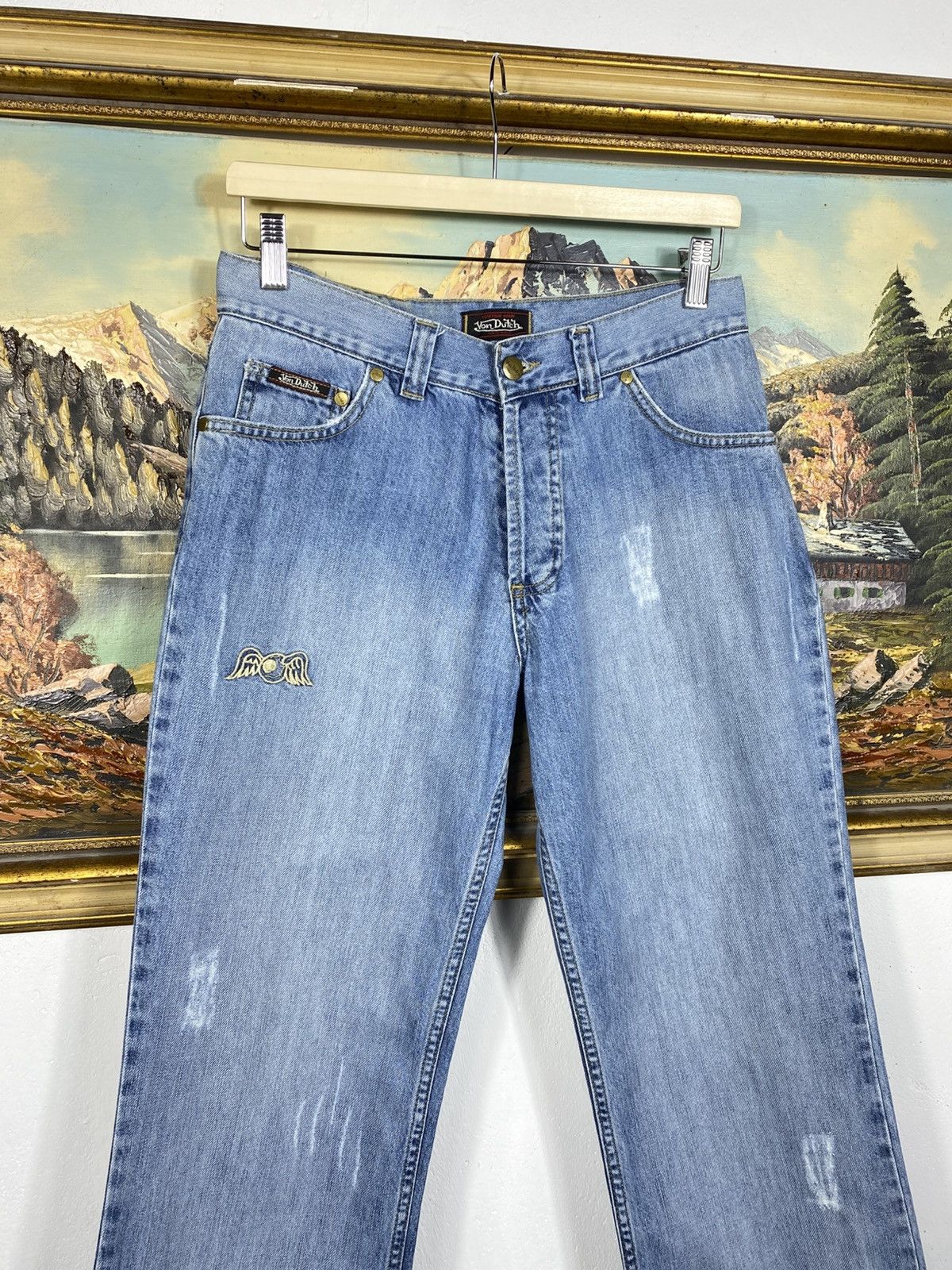 Vintage × Von Dutch Von Dutch Vintage Y2k Big Logo Denim Jeans Trousers Pants Size 32" / US 10 / IT 46 - 8 Thumbnail
