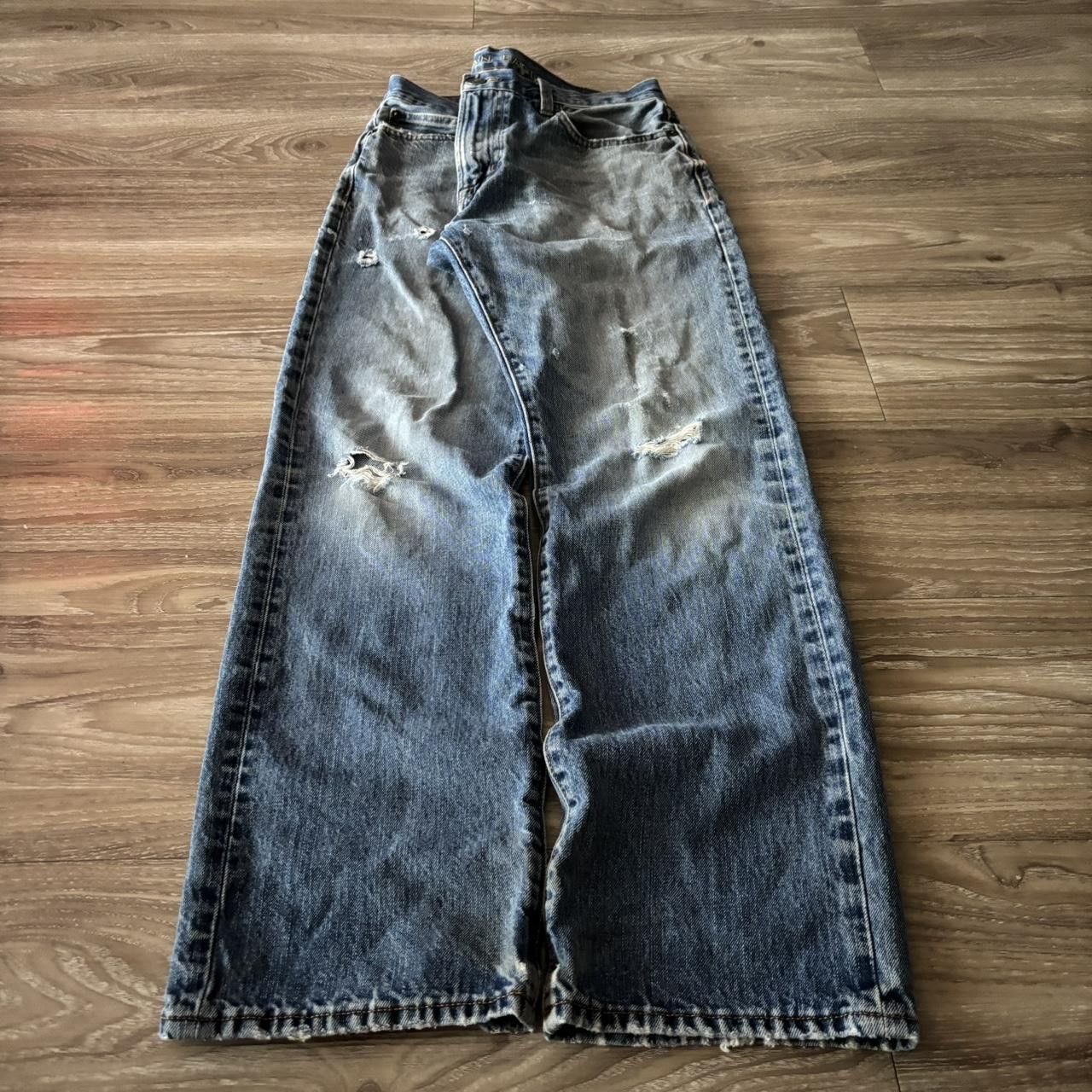 Vintage Crazy Vintage Y2K/2000s Grunge Faded Distressed Denim Jeans! 33x31 Size US 33 - 3 Thumbnail
