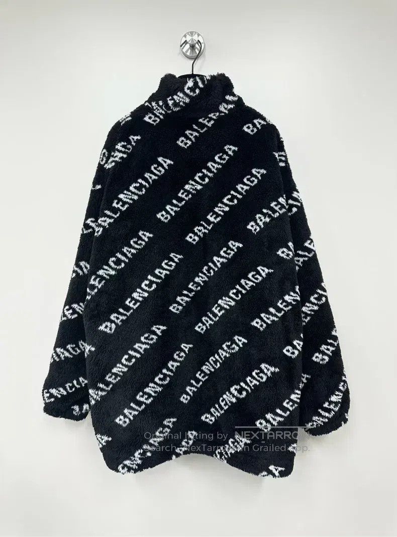 Balenciaga Balenciaga Black Barrage Printed Logo Teddy Jacket Size XS / US 0-2 / IT 36-38 - 2 Thumbnail