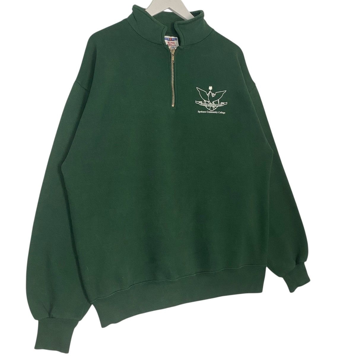 Vintage Vintage Jerzees Half Zipper Small Logo Embroidered Green SzL Size US L / EU 52-54 / 3 - 3 Thumbnail