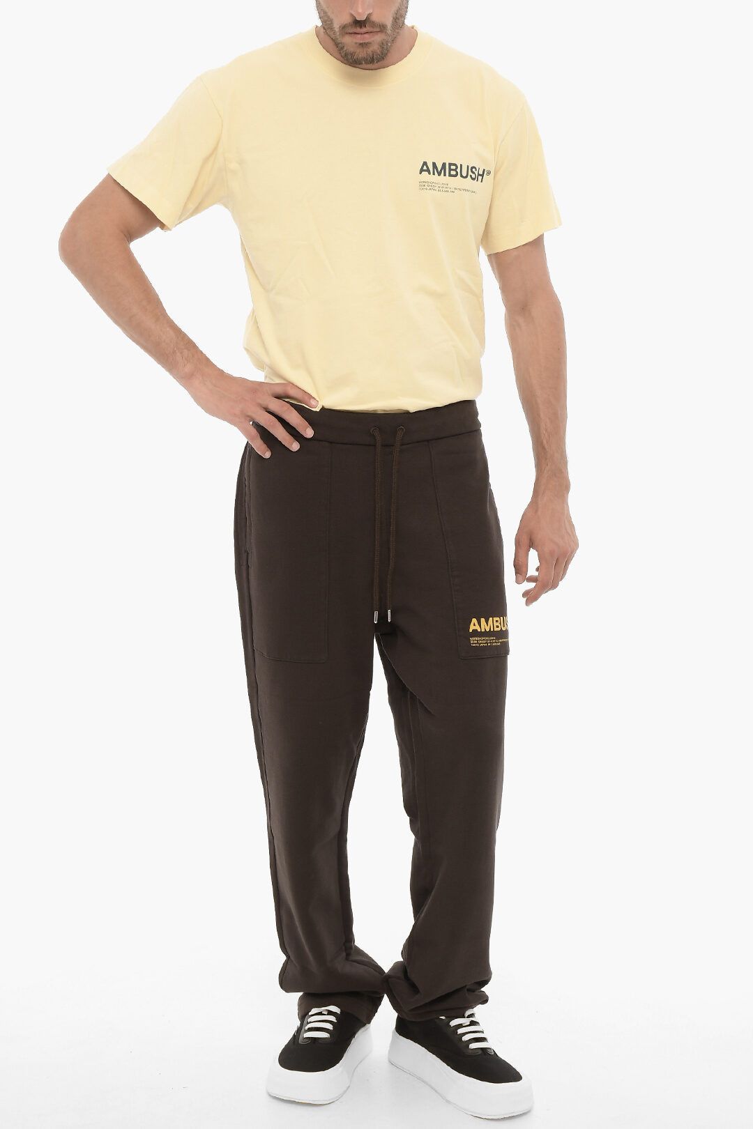 Ambush Design og1mm0925 Cotton Sweatpants & Joggers in Brown Size US 34 / EU 50 - 4 Thumbnail