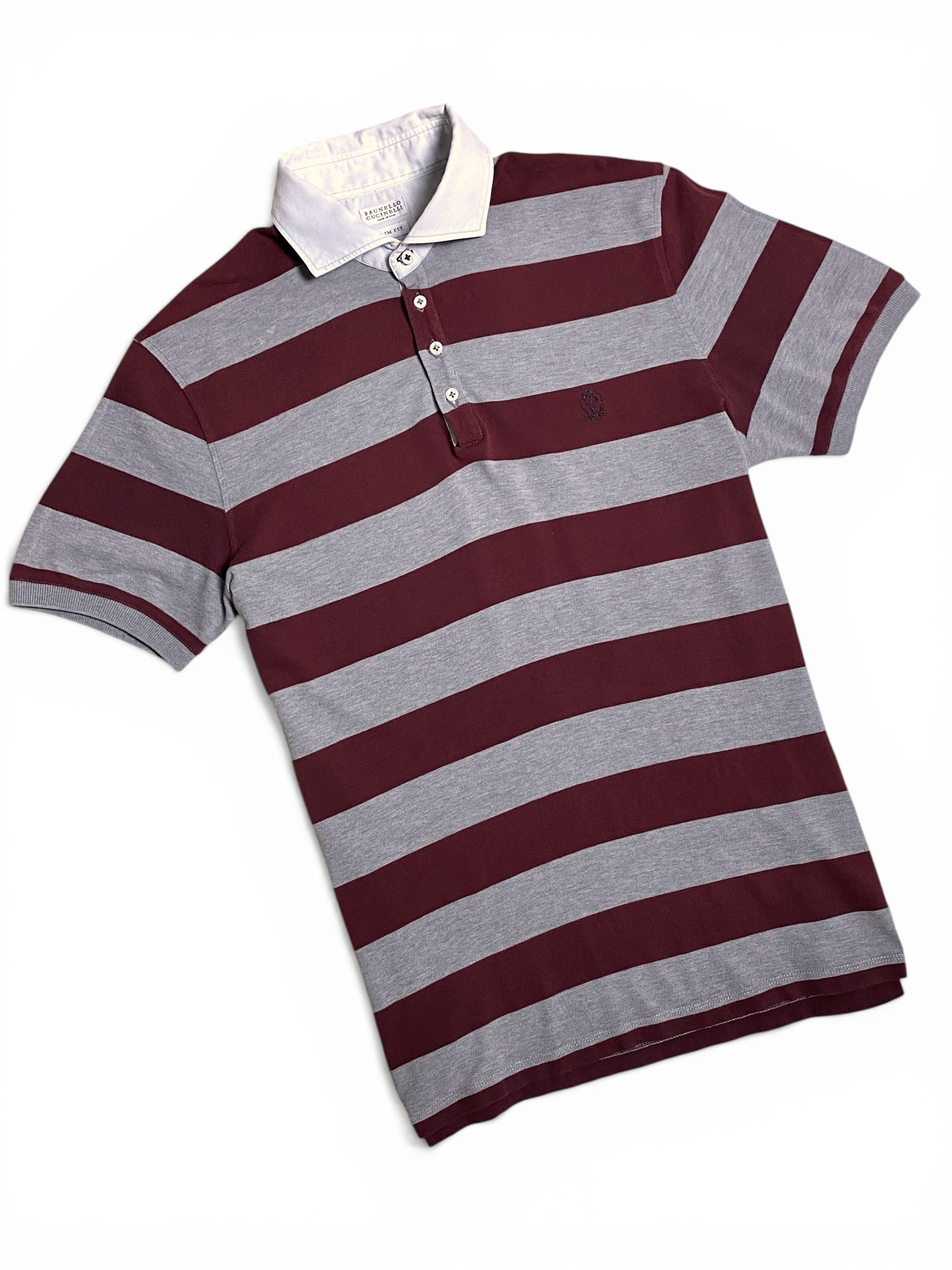 Brunello Cucinelli Brunello Cucinelli Striped Slim Denim Logo Polo Size US L / EU 52-54 / 3 - 2 Thumbnail