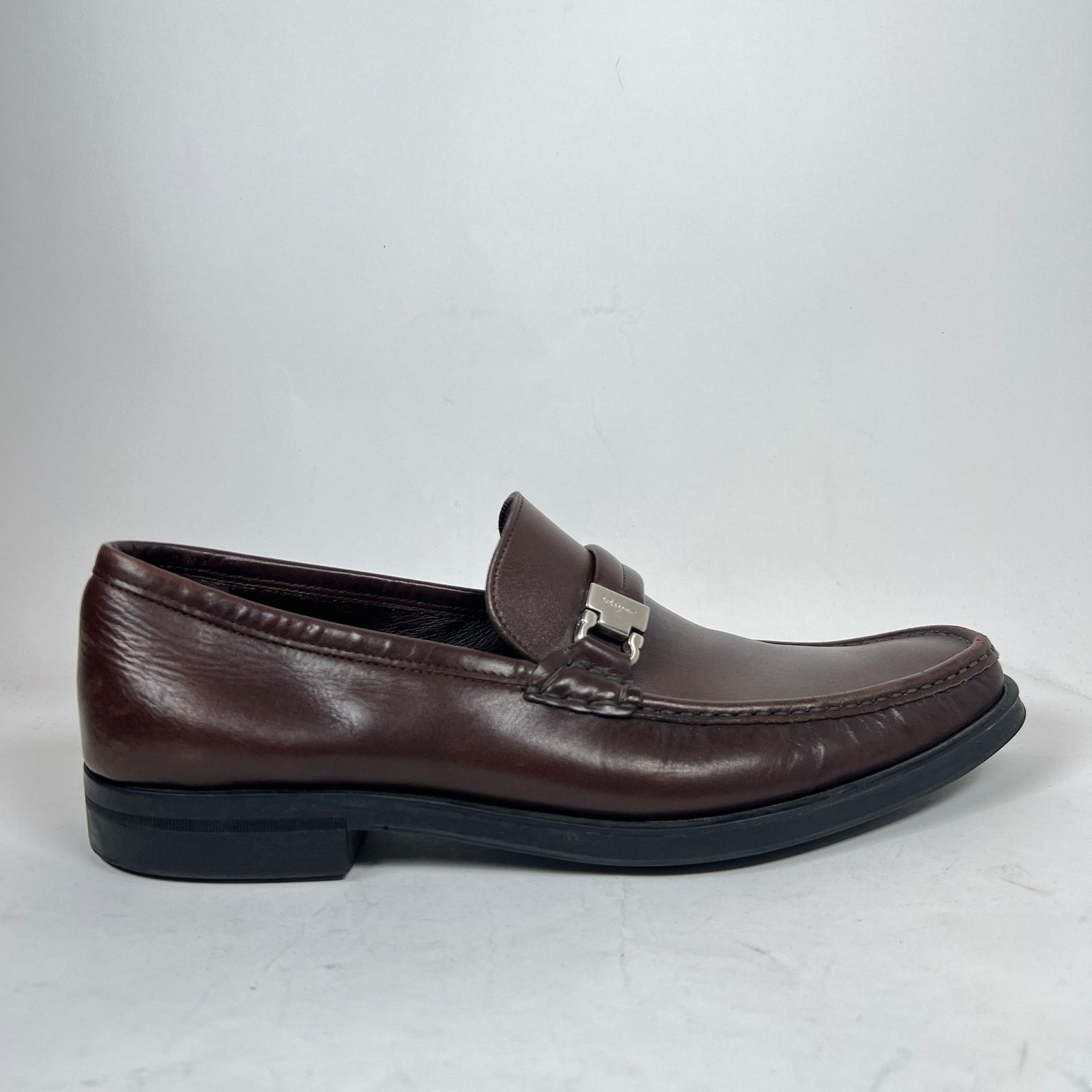 Salvatore Ferragamo Ferragamo Brown Leather Loafers Size  display picture 2