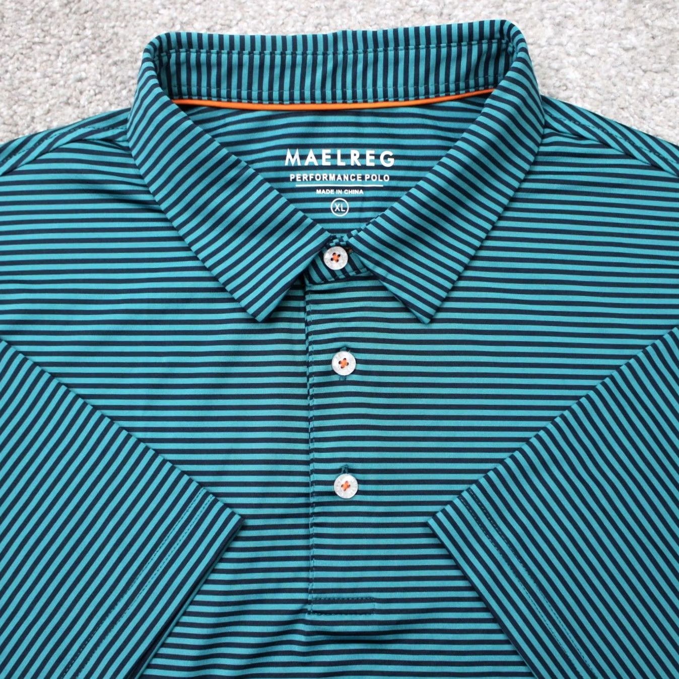 Vintage Maelreg Performance Polo Shirt Mens XL Green/Black Golf Stretch Short Sleeve Size US XL / EU 56 / 4 - 2 Thumbnail