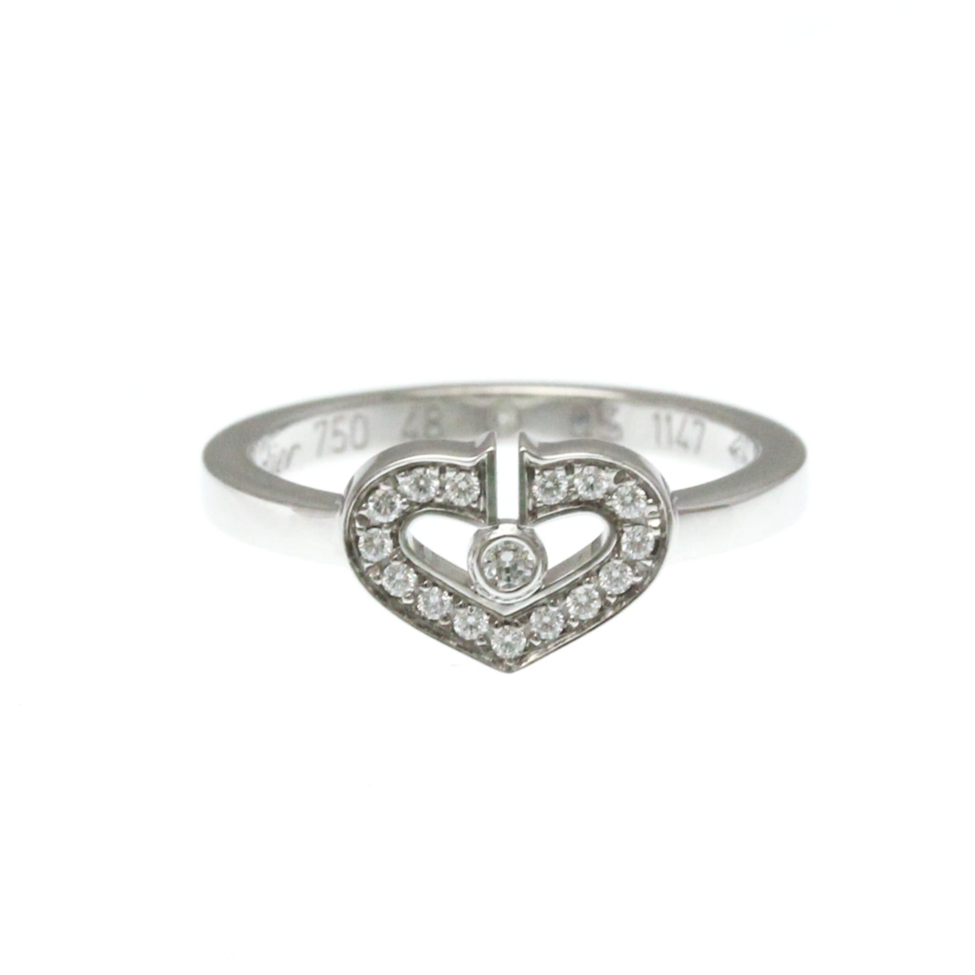 Cartier Cartier C Heart Ring White Gold (18K) Fashion Diamond Band Ring Silver Size ONE SIZE - 1 Thumbnail