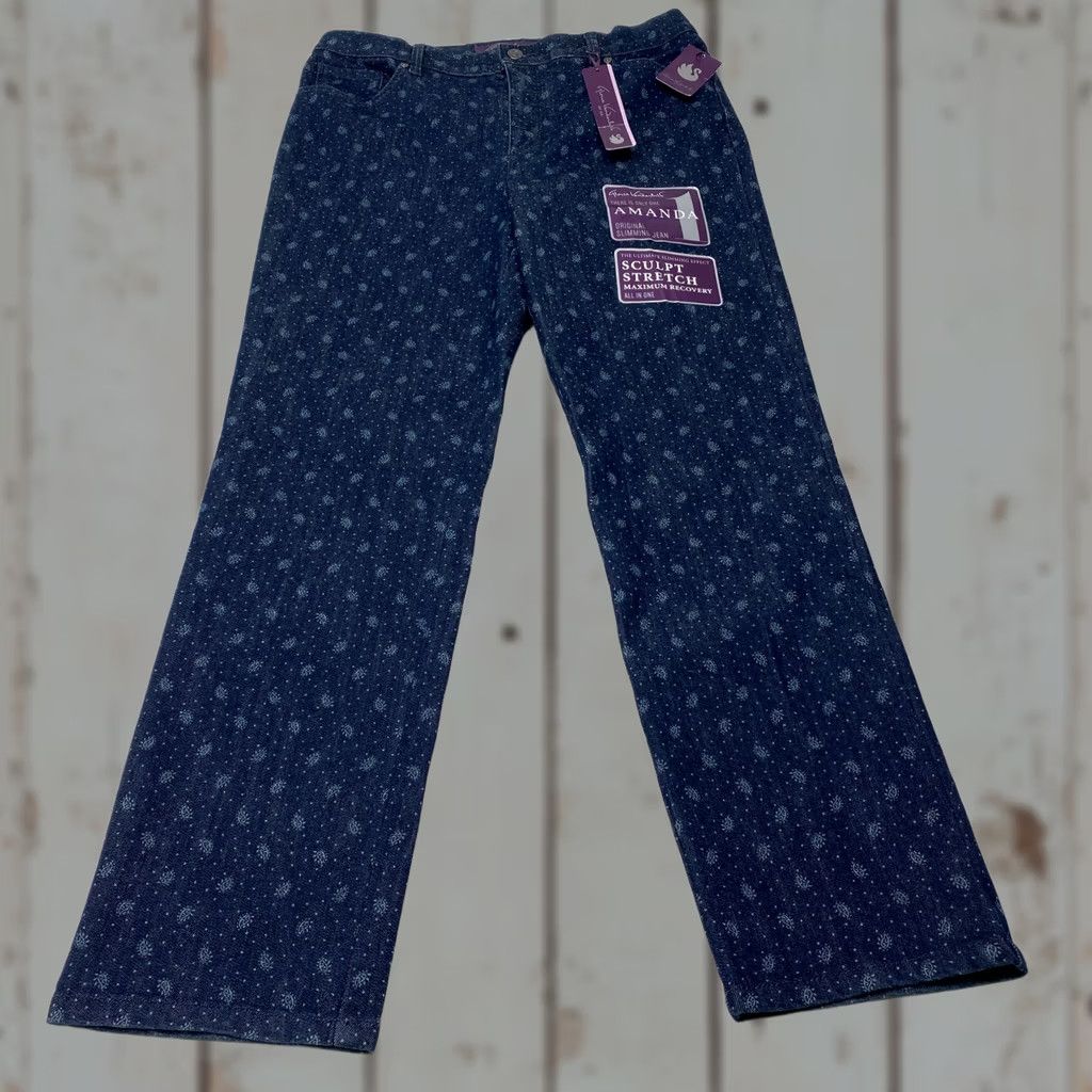 Gloria Vanderbilt Gloria Vanderbilt Amanda Jean 12P Jeans 32x29 Tapered Leg Blue Denim Cotton Blend 5-Pocket Womens Mens Girls Boys Size 34" / US 12 / IT 48 - 1 Thumbnail