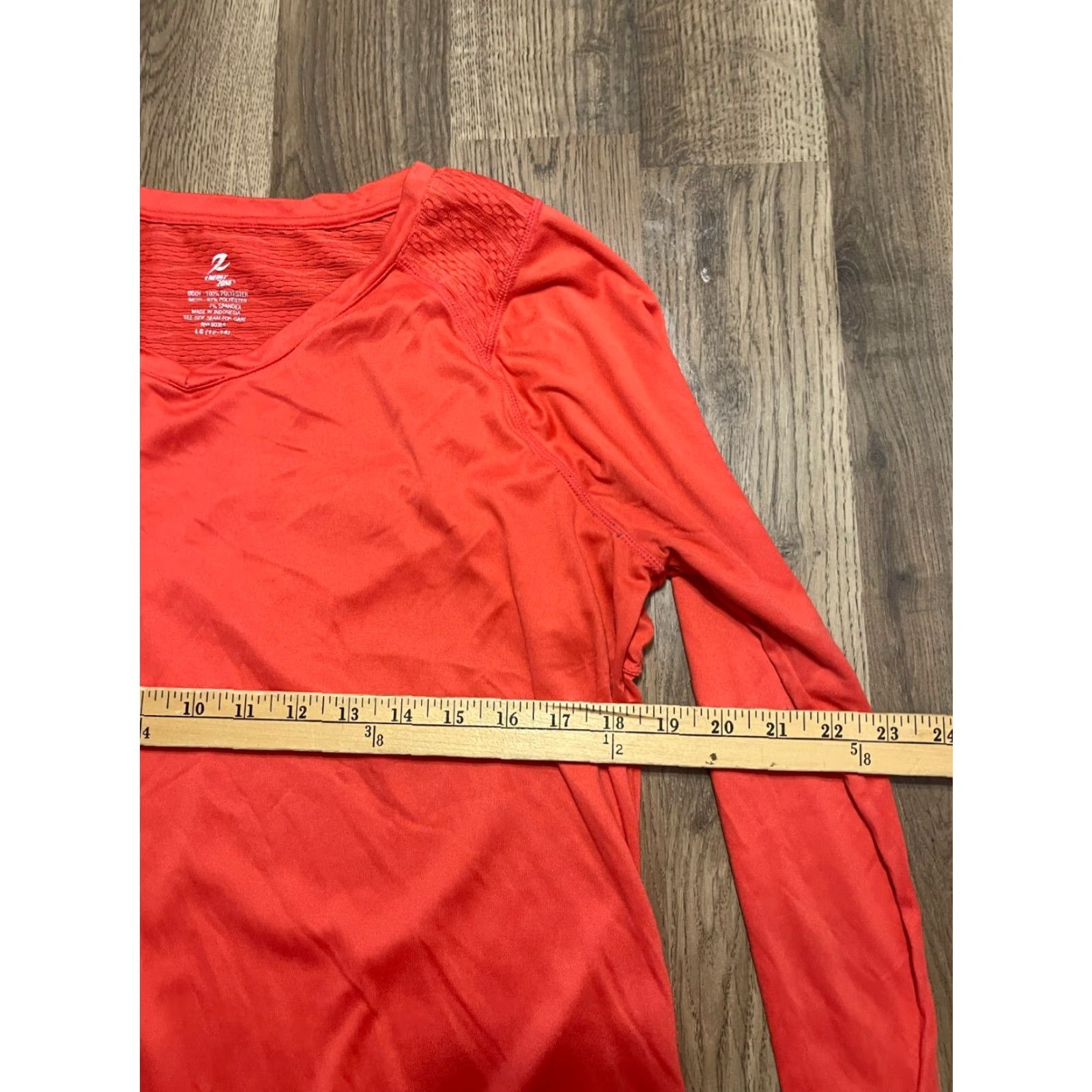 Vintage Energy Zone Shirt, Women's Size Large, Orange, Long Sleeve, V-neck, Athletic Size L / US 10 / IT 46 - 6 Thumbnail