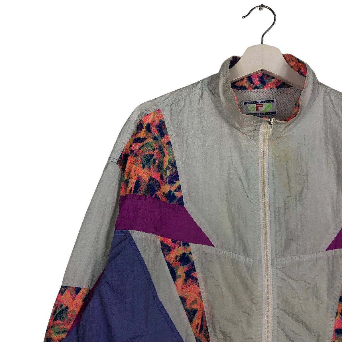 Japanese Brand 🔥90’s Vtg Bomber Jacket Nylon Star Flex Sports Big Logo Size US L / EU 52-54 / 3 - 7 Thumbnail