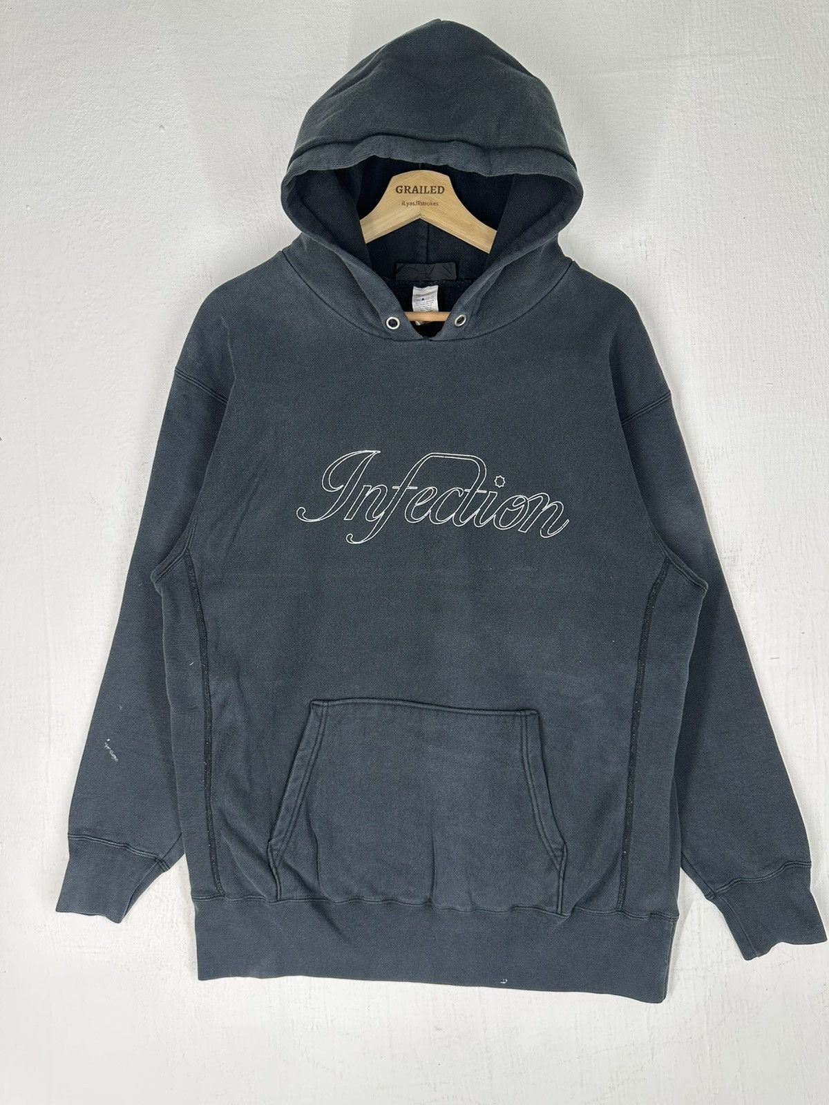 If Six Was Nine × Vintage Vtg Infection SpellOut Logo Hoodie Sweatshirt Size US XL / EU 56 / 4 - 1 Thumbnail