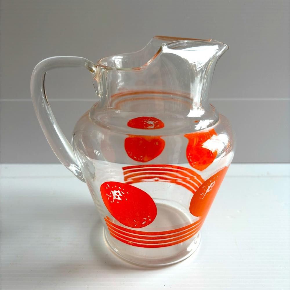 Designer Vintage rétro Glass Orange Juice Pitcher Size ONE SIZE - 1 Thumbnail