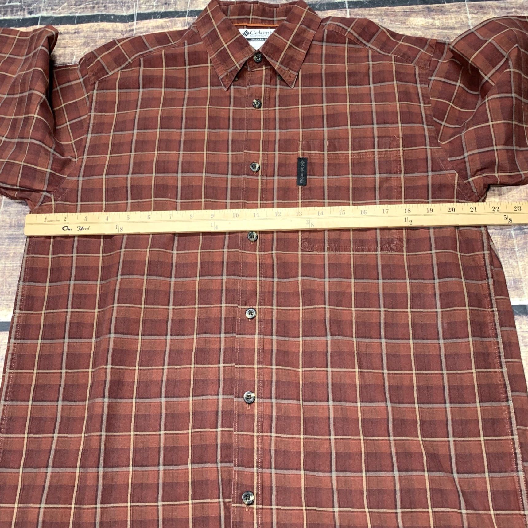 Logo 7 Columbia Mens Long Sleeve Shirt Red Black Maroon Plaid Logo Button-Up Casual Cotton Size M Size US M / EU 48-50 / 2 - 2 Thumbnail