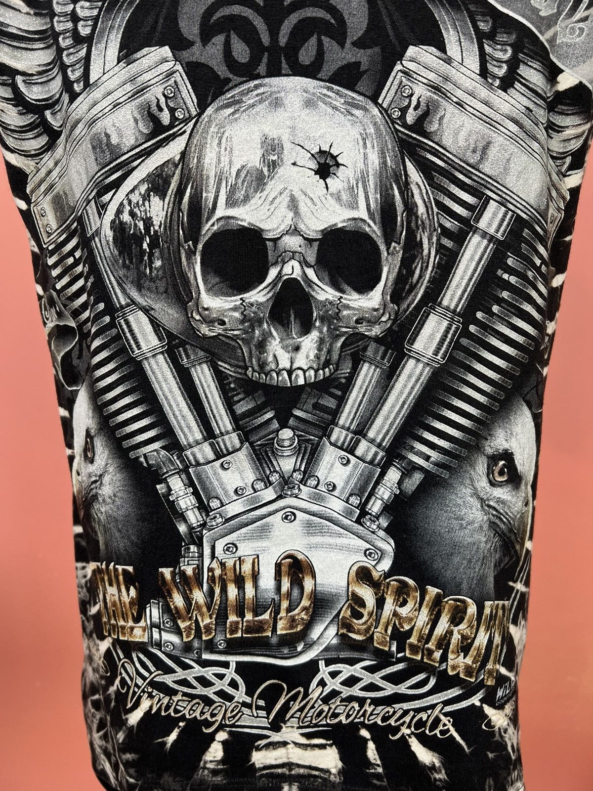 Vintage Wild copyright skull motor moto shirt tee vintage rock Size US S / EU 44-46 / 1 - 2 Thumbnail