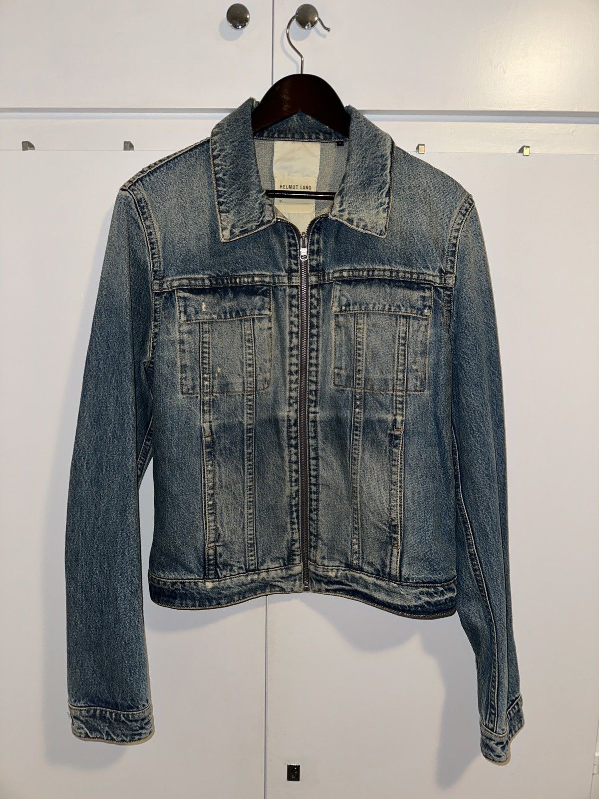 Pre-owned Helmut Lang Denim Jacket Reversible In Blue