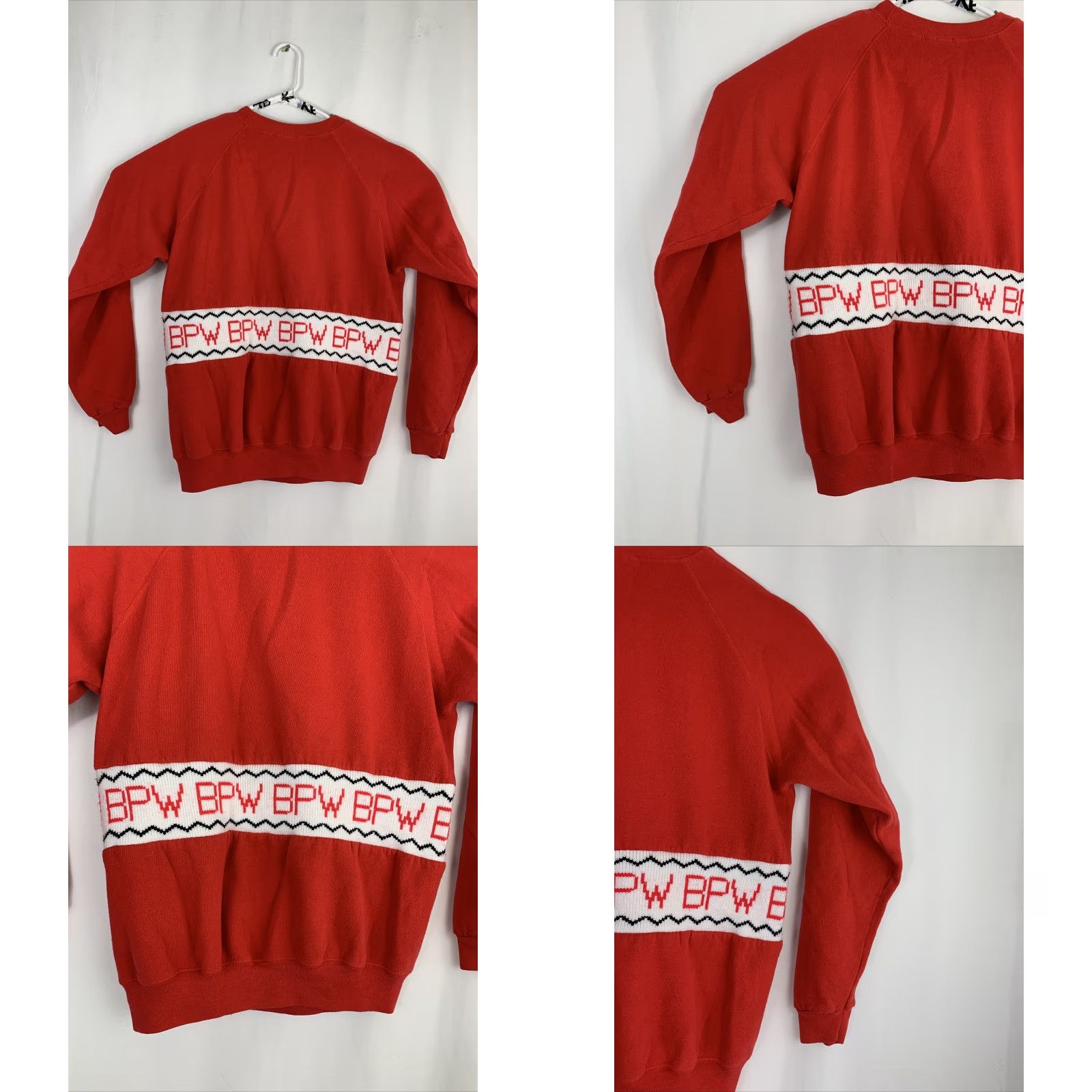 Hanes VINTAGE Hanes Mens XL Crewneck Pullover Sweater Red USA Long Sleeve BPW Cotton Blend 25” Chest 27” Length Size US XL / EU 56 / 4 - 8 Thumbnail