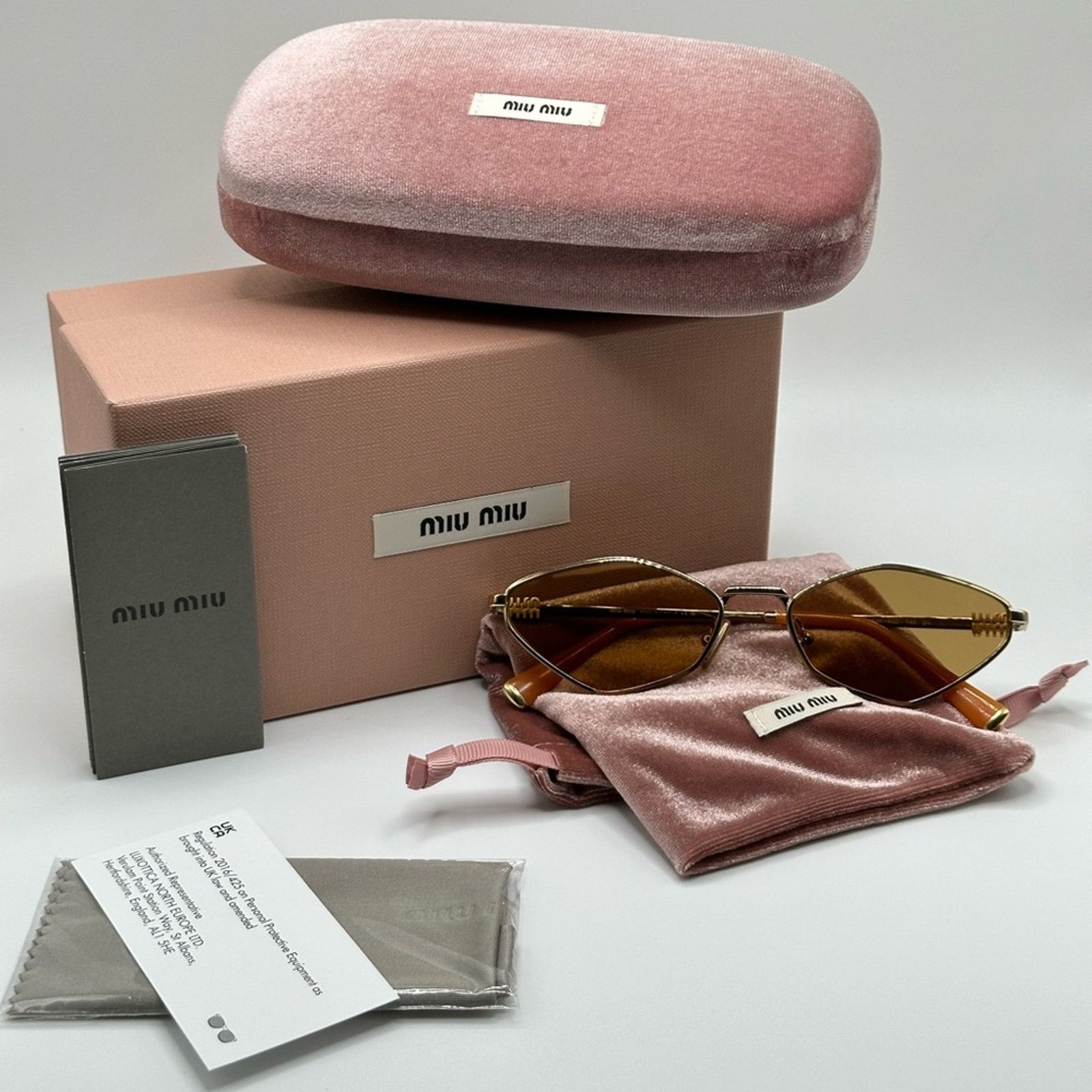 Miu Miu NEW MIU MIU MU56ZS 5AK40D Gold Orange Mirror Silver Glasses Size ONE SIZE - 12 Thumbnail
