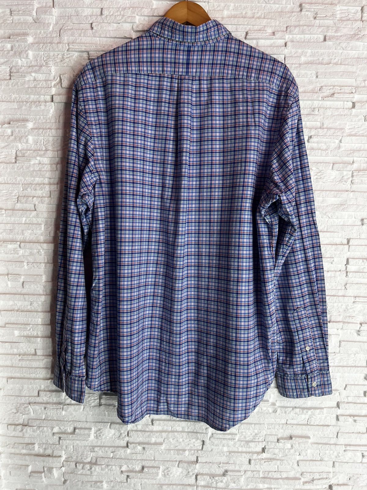 Ralph Lauren Ralph Lauren Classic Fit Plaid Shirt Blue Red Check Cotton Size US XL / EU 56 / 4 - 3 Thumbnail