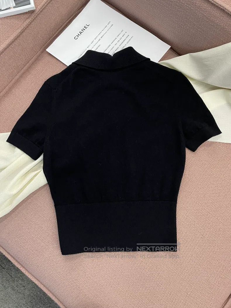 Chanel Chanel Black pearl buckle cashmere lapel small top short s Size XS / US 0-2 / IT 36-38 - 4 Thumbnail