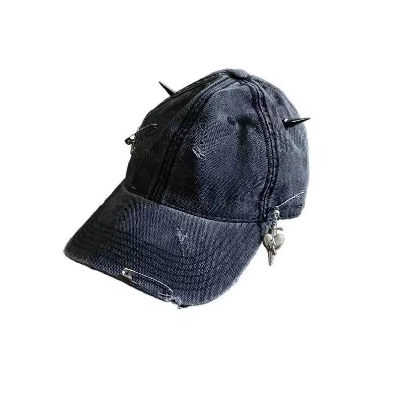Other Gothic Punk Rivets Washed Streetwear Cap Hat Size ONE SIZE - 1 Thumbnail