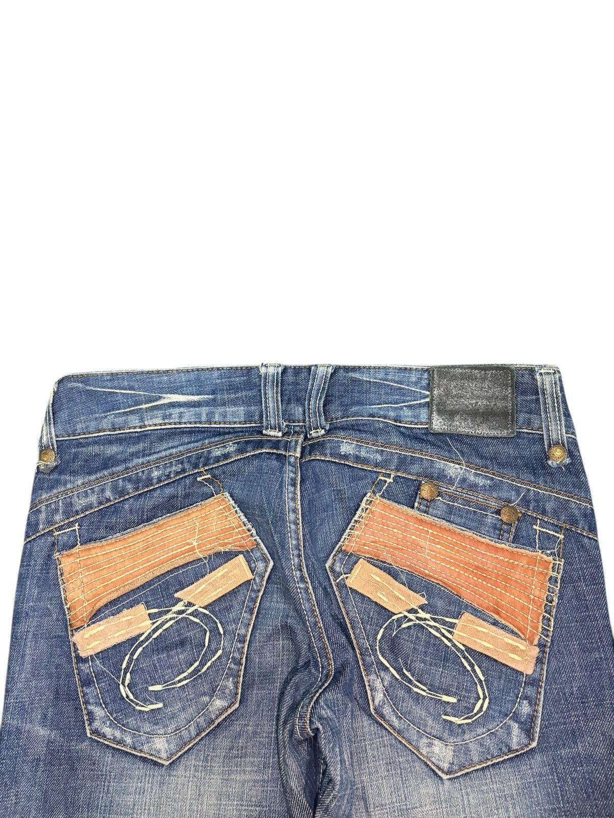 Hysteric Glamour Vintage Red Pepper Distressed Low Rise Flare Jeans Size 29" - 4 Thumbnail