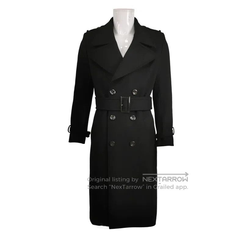 Saint Laurent Paris Saint Laurent Paris Black Wool Double-Breasted Coat Size S / US 4 / IT 40 - 1 Thumbnail