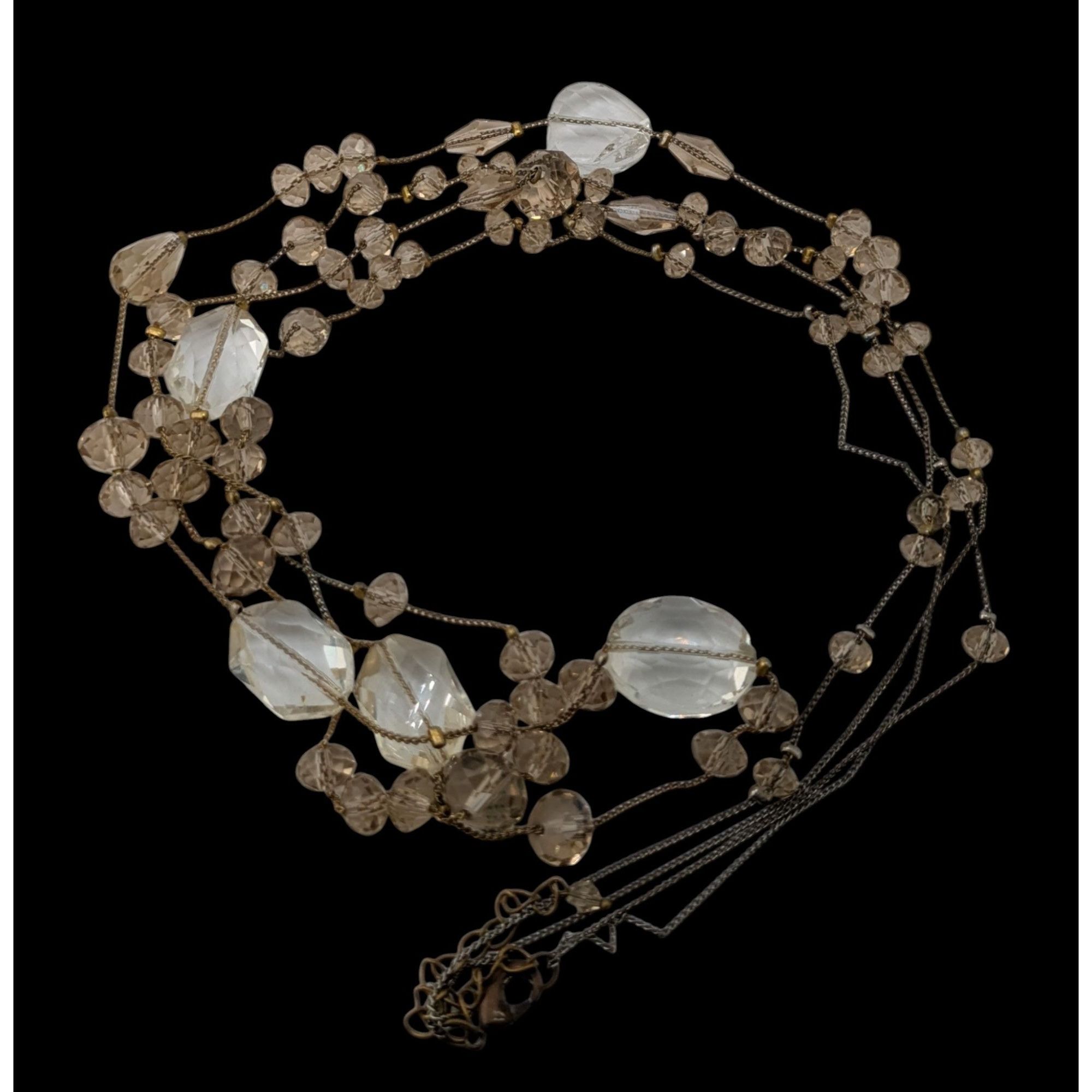 Other Elegant Glam Multi-Strand Crystal Glass Beaded Necklace Size ONE SIZE - 3 Thumbnail