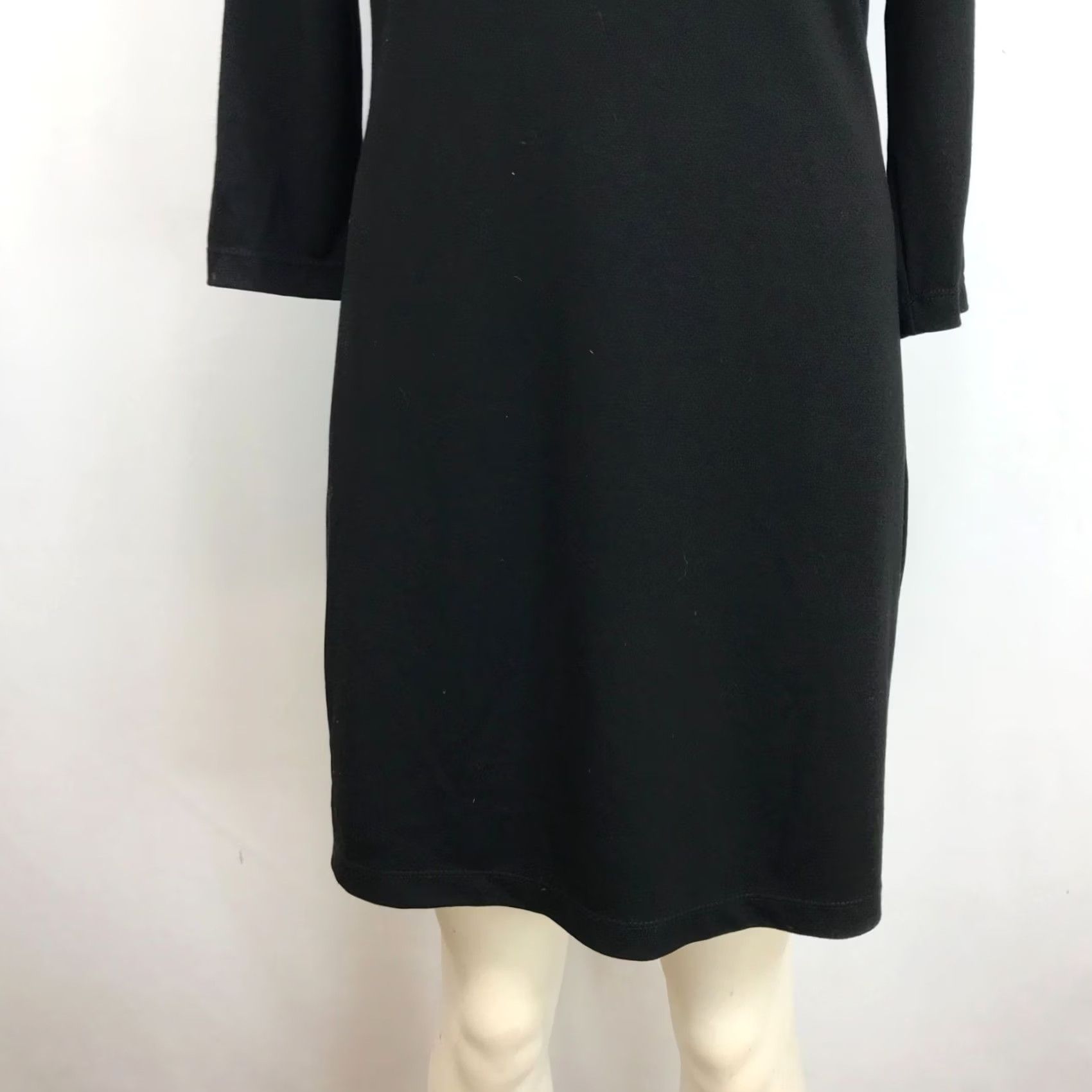 Vintage MAX STUDIO WOMEN'S S BLACK LONG SLEEVE DRESS Y2K BUCKLE GOTH Size S / US 4 / IT 40 - 3 Thumbnail