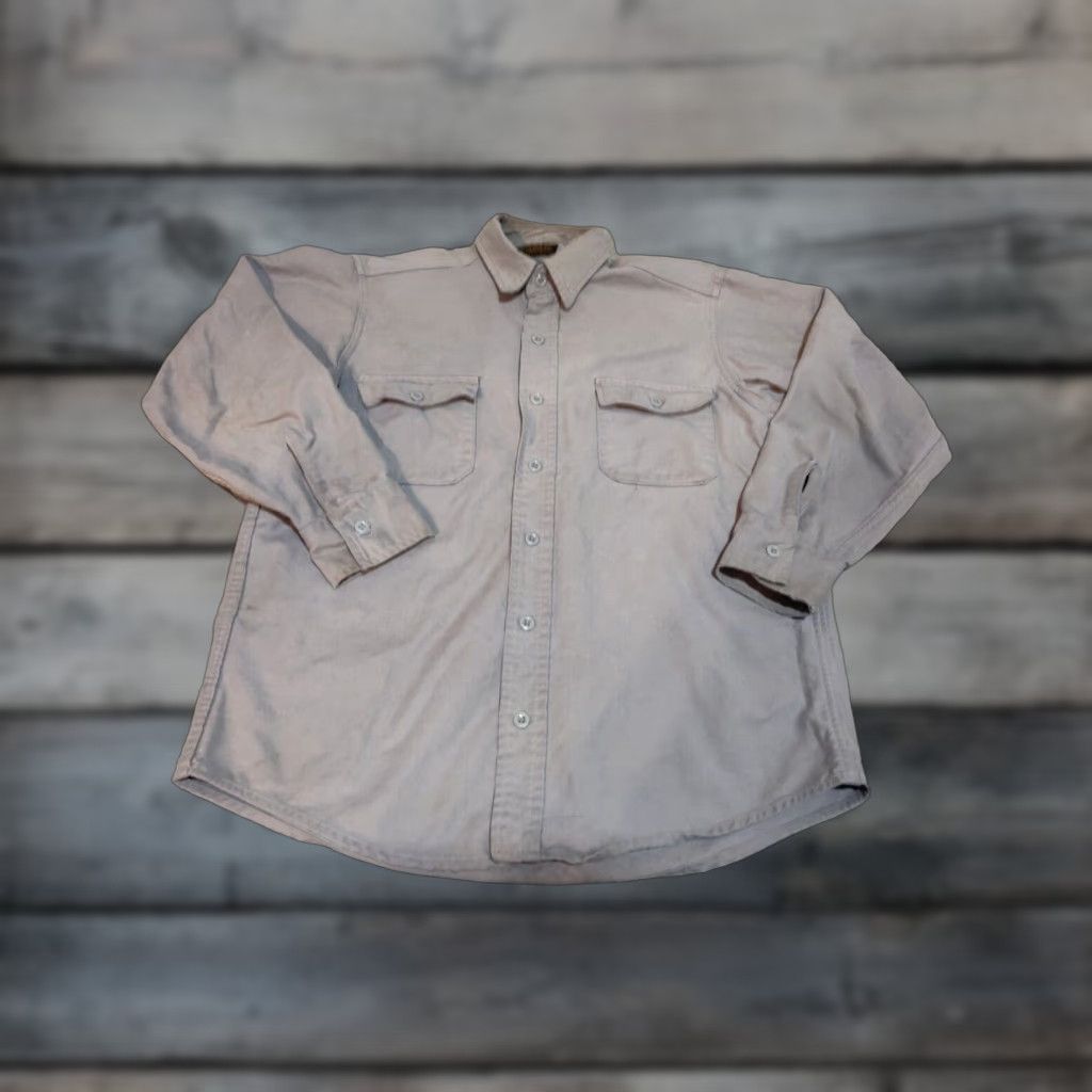 CO VINTAGE Deerskin Melton Shirt Co. Flannel Shirt Men's L Tan Button-Up Outdoor Hunting Size US L / EU 52-54 / 3 - 1 Thumbnail