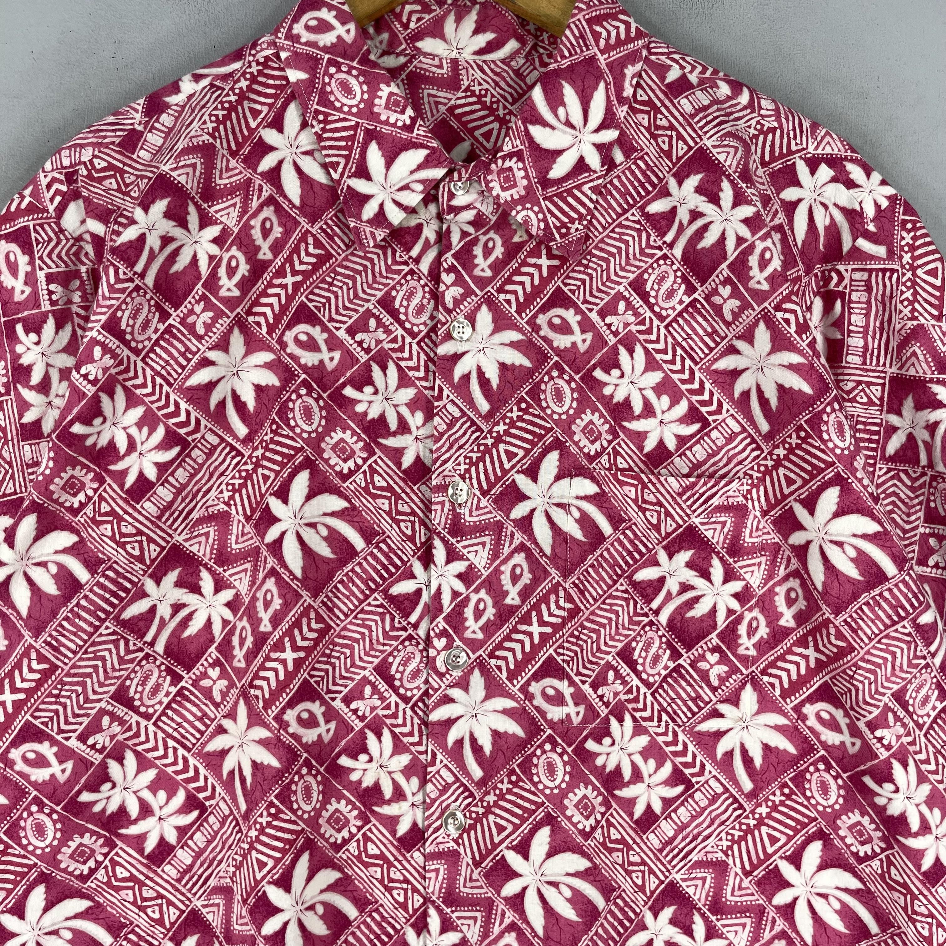 Vintage Vintage Hawaiian Abstract Coconut Tree Tribal Tattoo Shirt Size US XL / EU 56 / 4 - 2 Thumbnail