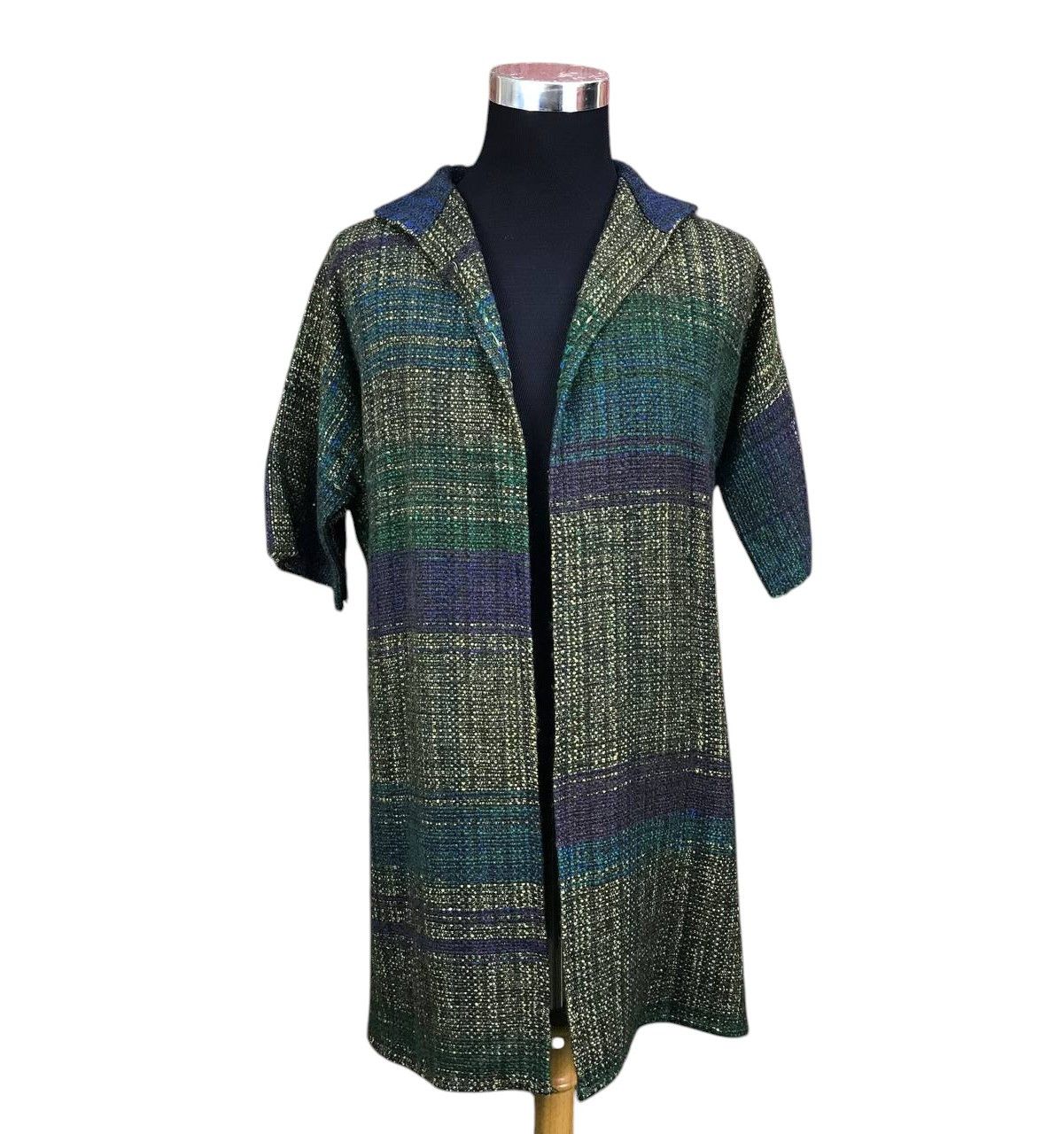 Japanese Brand JAPANESE MINIMALIST BUTTONLESS TWEED COLORBLOCK SHORTSLEEVE Size US M / EU 48-50 / 2 - 1 Thumbnail