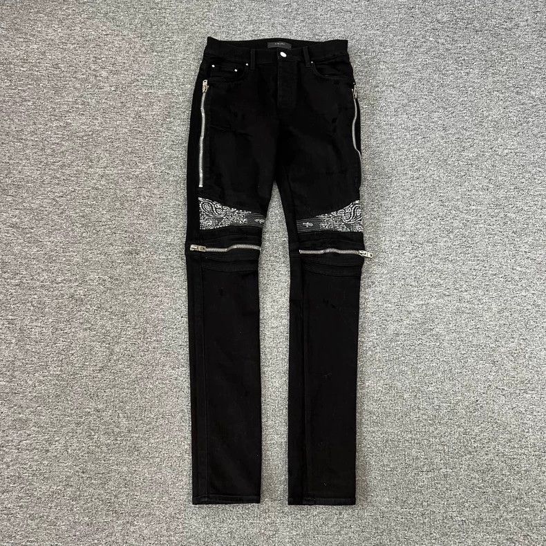 Amiri Amiri Cashew flower destruction zipper jeans 2501-Nextarrow Size US 31 - 1 Thumbnail