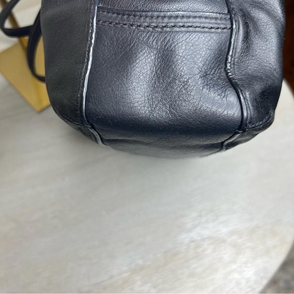 Coach COACH Poppy Black Leather Shoulder Small Zipper Tote Size ONE SIZE - 6 Thumbnail