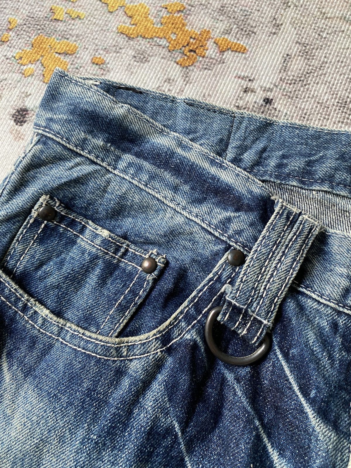 Japanese Brand Cavari A Claw Mark Studded Distressed Flare Denim Size US 32 / EU 48 - 11 Thumbnail